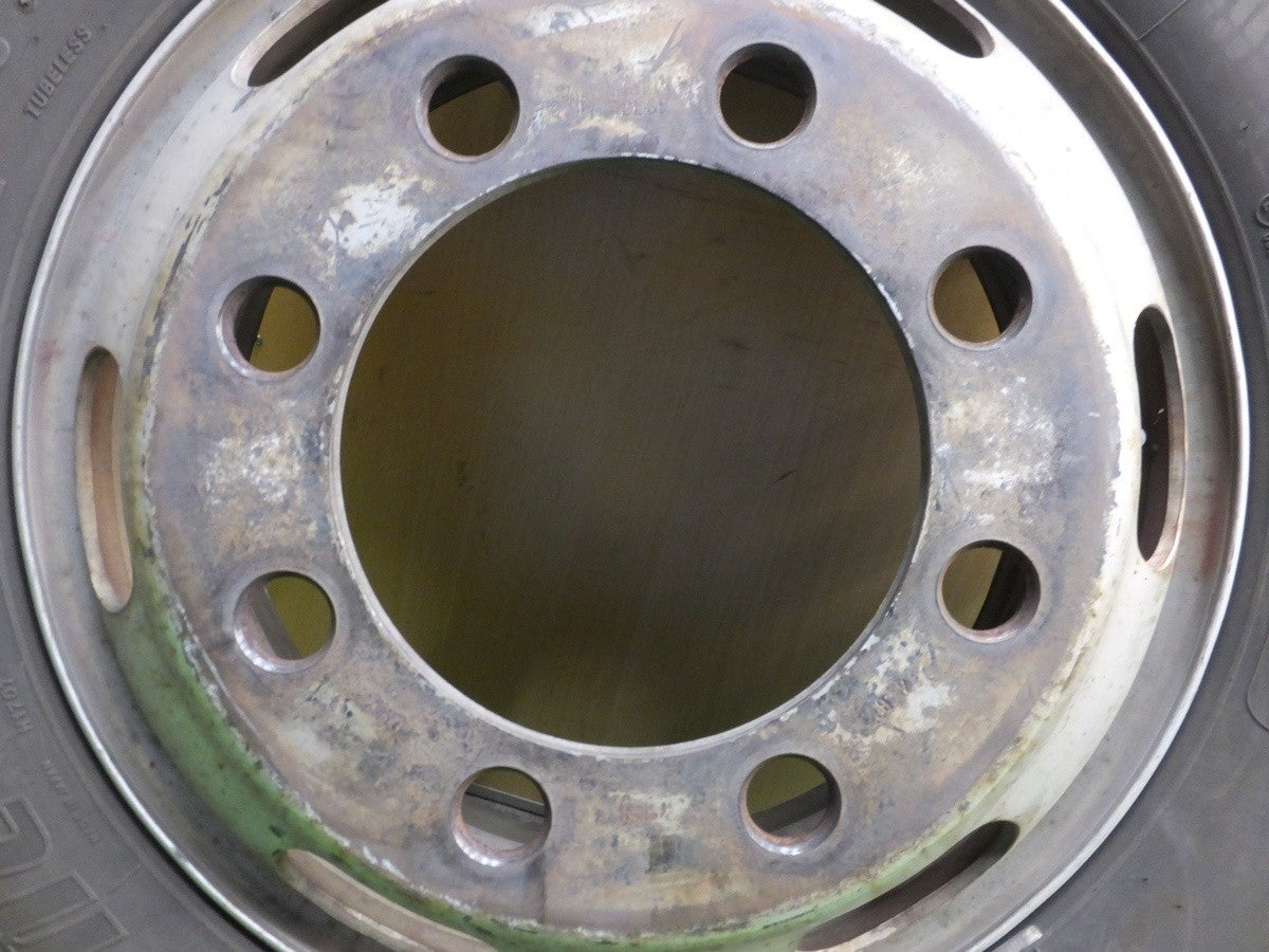 バリ溝!9分★トラック タイヤ 245/70R19.5 136/134J スタッドレス ブリヂストン W910 鉄 ホイール 147-12ESP★1121705ヤス