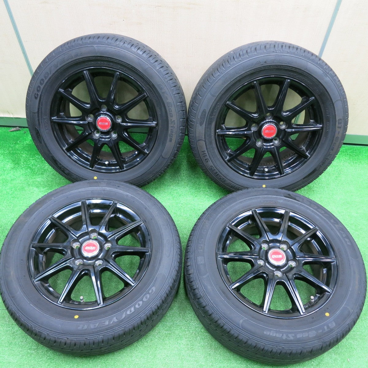 [送料無料] バリ溝！9.5分★195/65R15 グッドイヤー GT-Eco Stage D.O.S. DOS 15インチ  PCD114.3/5H★4100605HAノ