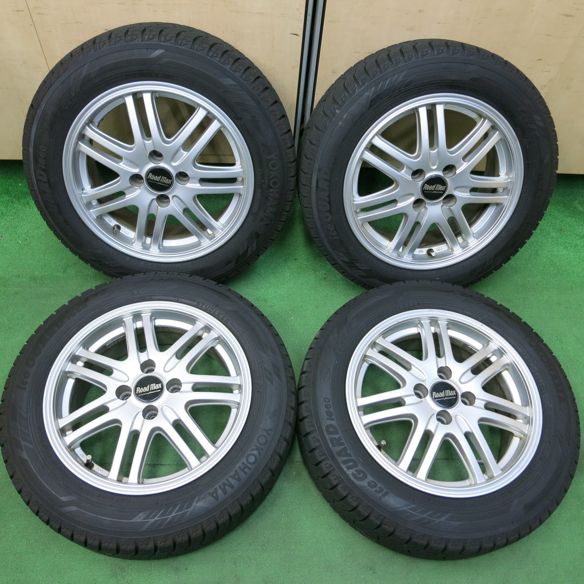 *送料無料* バリ溝！21年！9.5分★スタッドレス 175/65R15 ヨコハマ アイスガード iG60 Roadmax ロードマックス 15インチ  PCD100/4H★4082904SYス