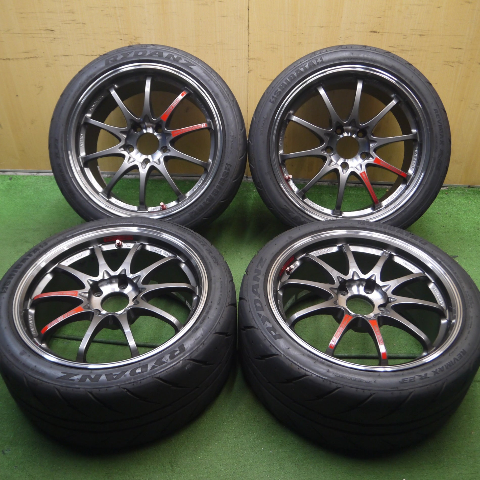 *送料無料* キレイ！23年★RAYS CE28SL MONOBLOCK 鍛造 265/35R18 RYDANZ シバタイヤ レイズ  PCD120/5H★4053107Hノ