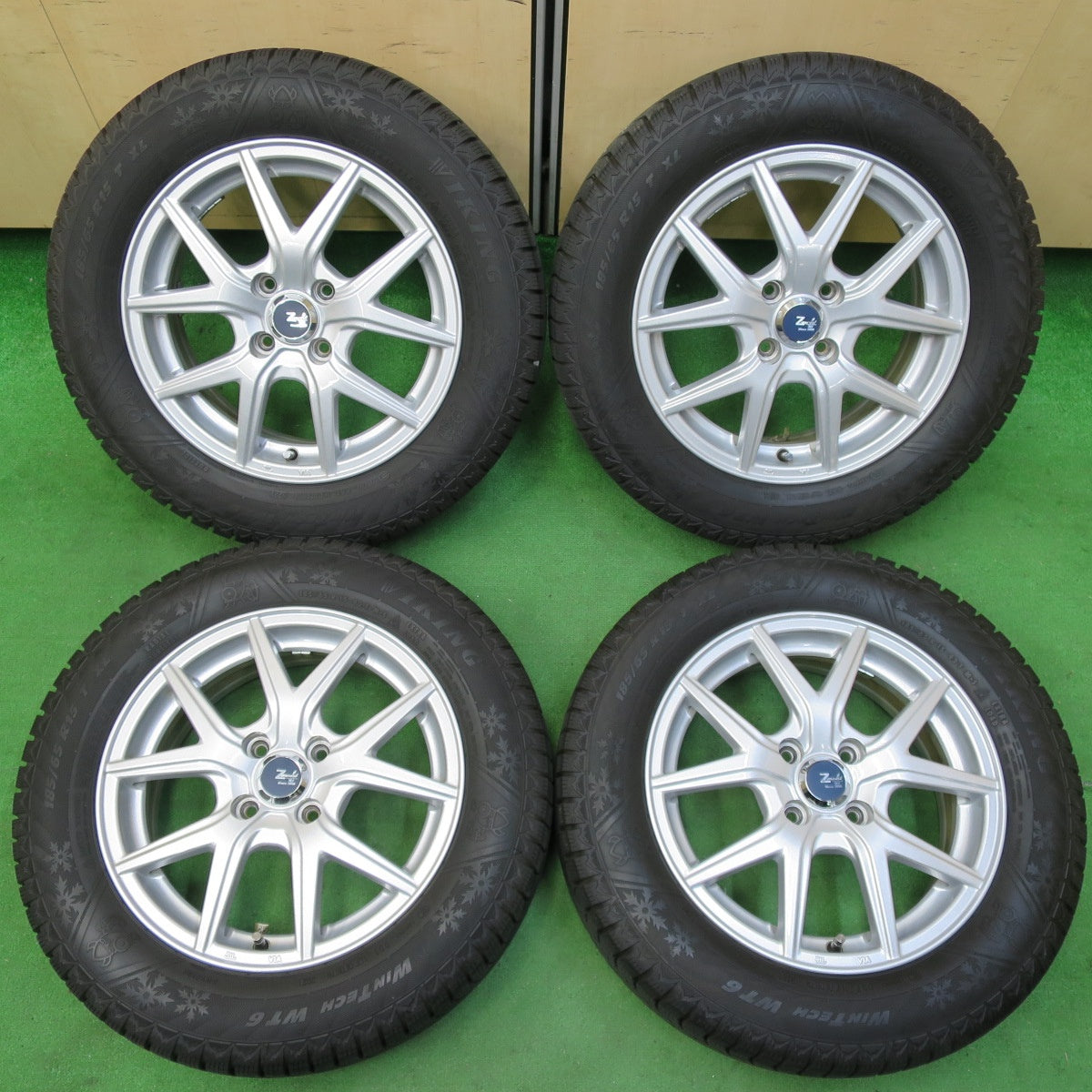 *送料無料* バリ溝！21年！キレイ！9分★スタッドレス 185/65R15 バイキング WINTECH WT6 Zmeist M5 15インチ  PCD100/4H★4070401イス