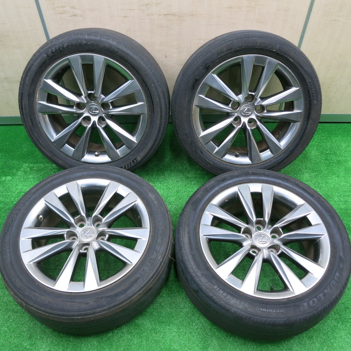 *送料無料* センサー付★レクサス LS バージョンL 純正 235/50R18 ダンロップ SPスポーツマックス A1 ブリヂストン ER33  PCD120/5H★4072504HAノ