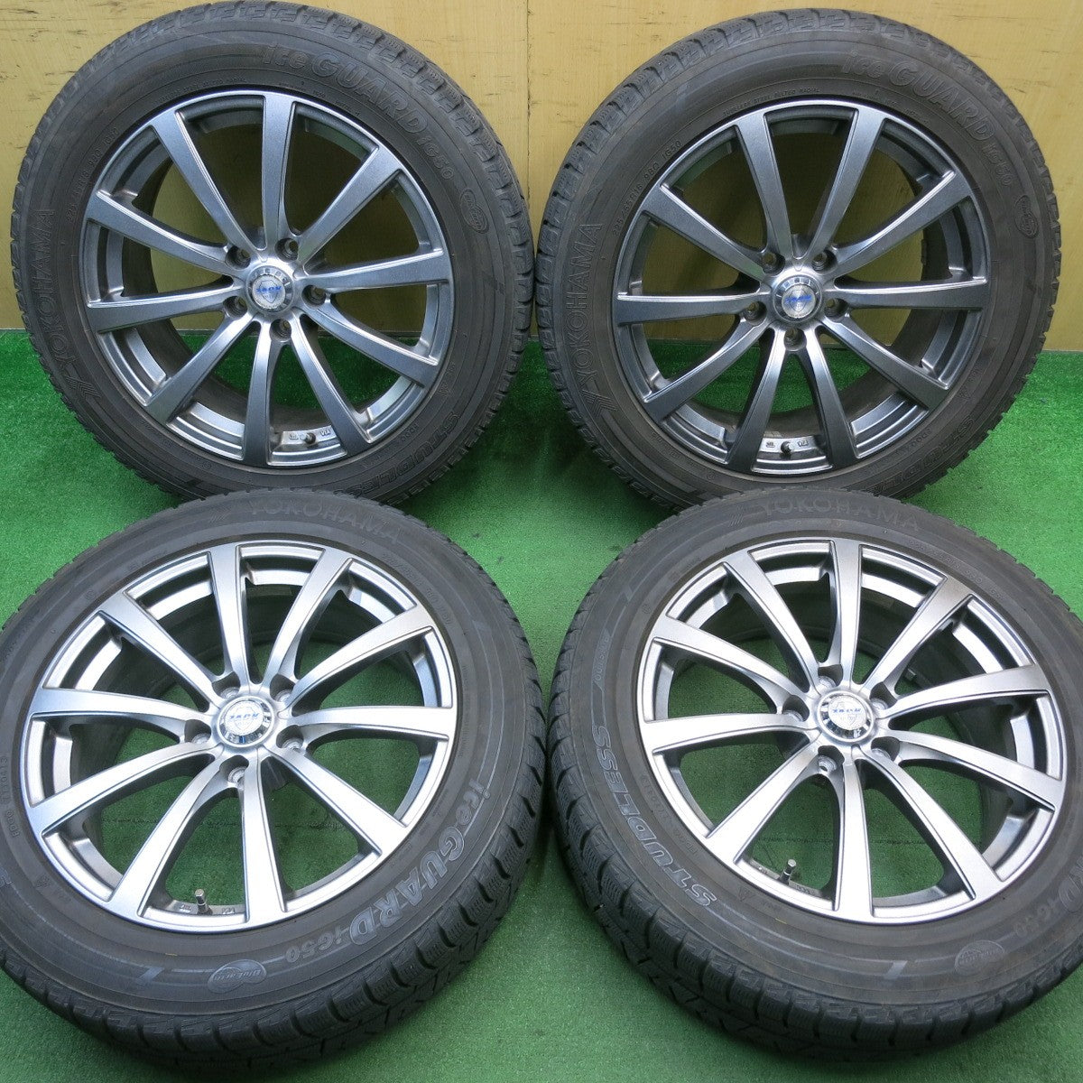バリ溝!キレイ!8.5分★スタッドレス 225/55R18 ヨコハマ アイスガード iG50 ZACK JP-110 MONZA ザック 18インチ PCD114.3/5H★5051202NJス