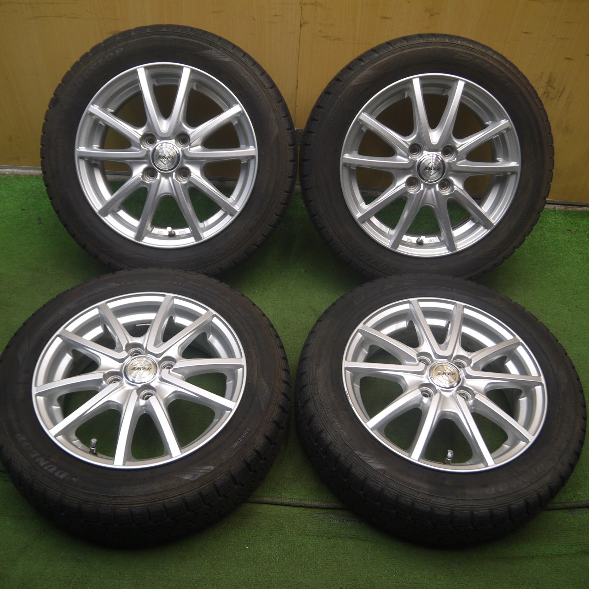 *送料無料* 4本価格★スタッドレス 155/65R14 ダンロップ DSX-2 JOKER ジョーカー 14インチ  PCD100/4H★4072301Hス