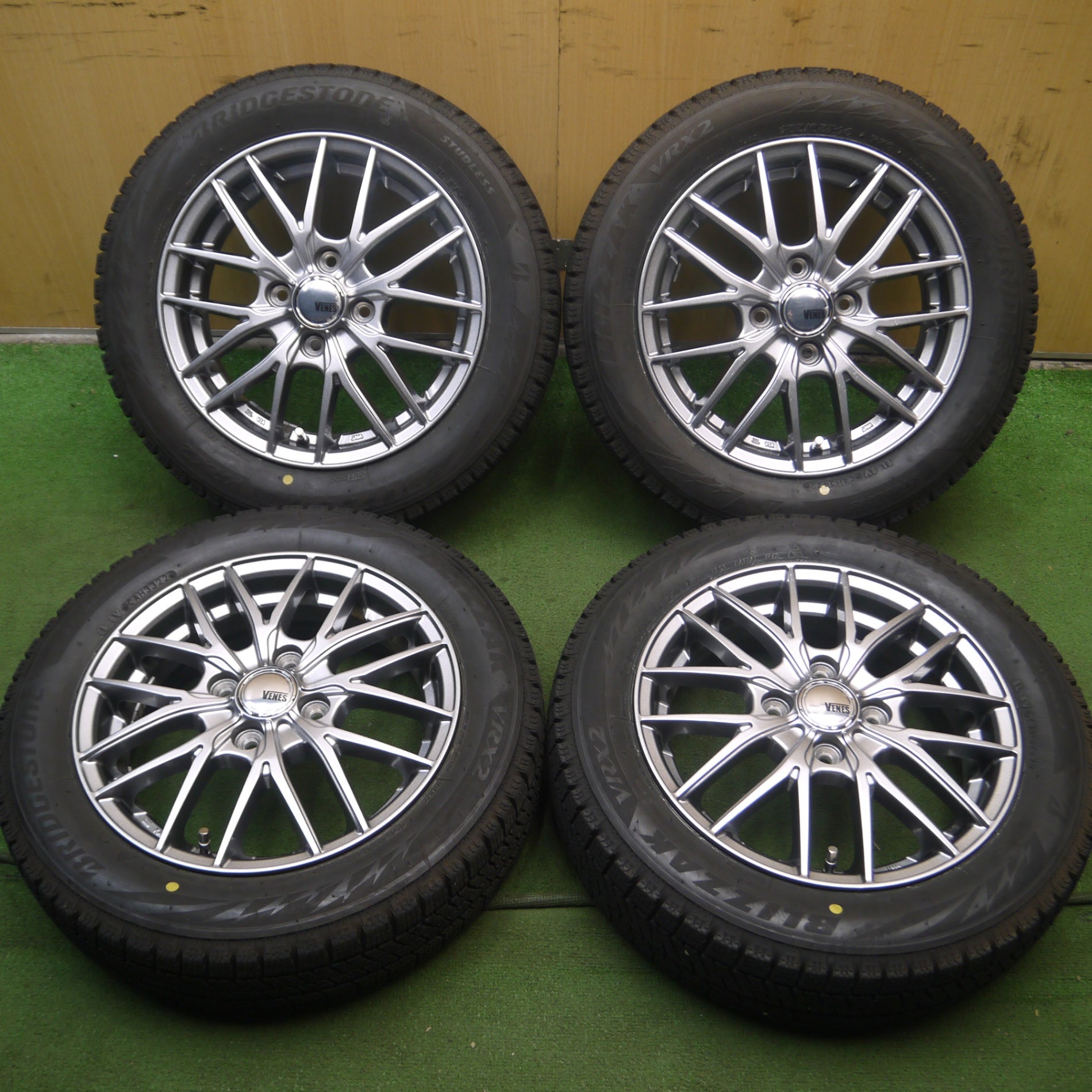 *送料無料* バリ溝！22年！キレイ！9分★スタッドレス 155/65R14 ブリヂストン ブリザック VRX2 VENES 14インチ  PCD100/4H★4062606Hス