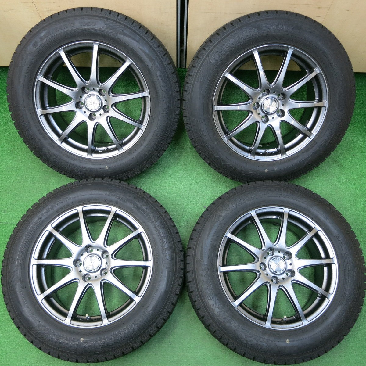 *送料無料* 超バリ溝！20年！キレイ！9.5分以上★スタッドレス 225/65R17 グッドイヤー アイスナビ SUV LOXARNY SPORT  ロクサーニ PCD114.3/5H★4031601イス