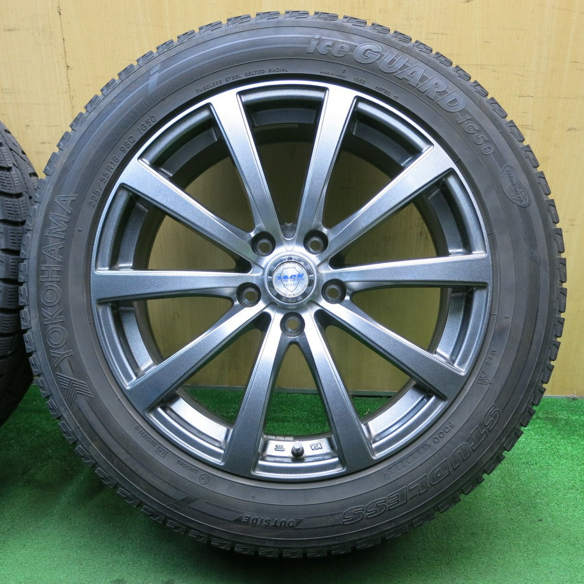 バリ溝!キレイ!8.5分★スタッドレス 225/55R18 ヨコハマ アイスガード iG50 ZACK JP-110 MONZA ザック 18インチ PCD114.3/5H★5051202NJス
