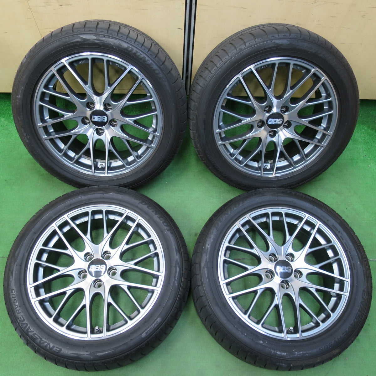 [送料無料] バリ溝！21年！キレイ！9分★BBS CS028 235/50R18 ダンロップ エナセーブ RV505 18インチ  PCD114.3/5H★4102108イノ