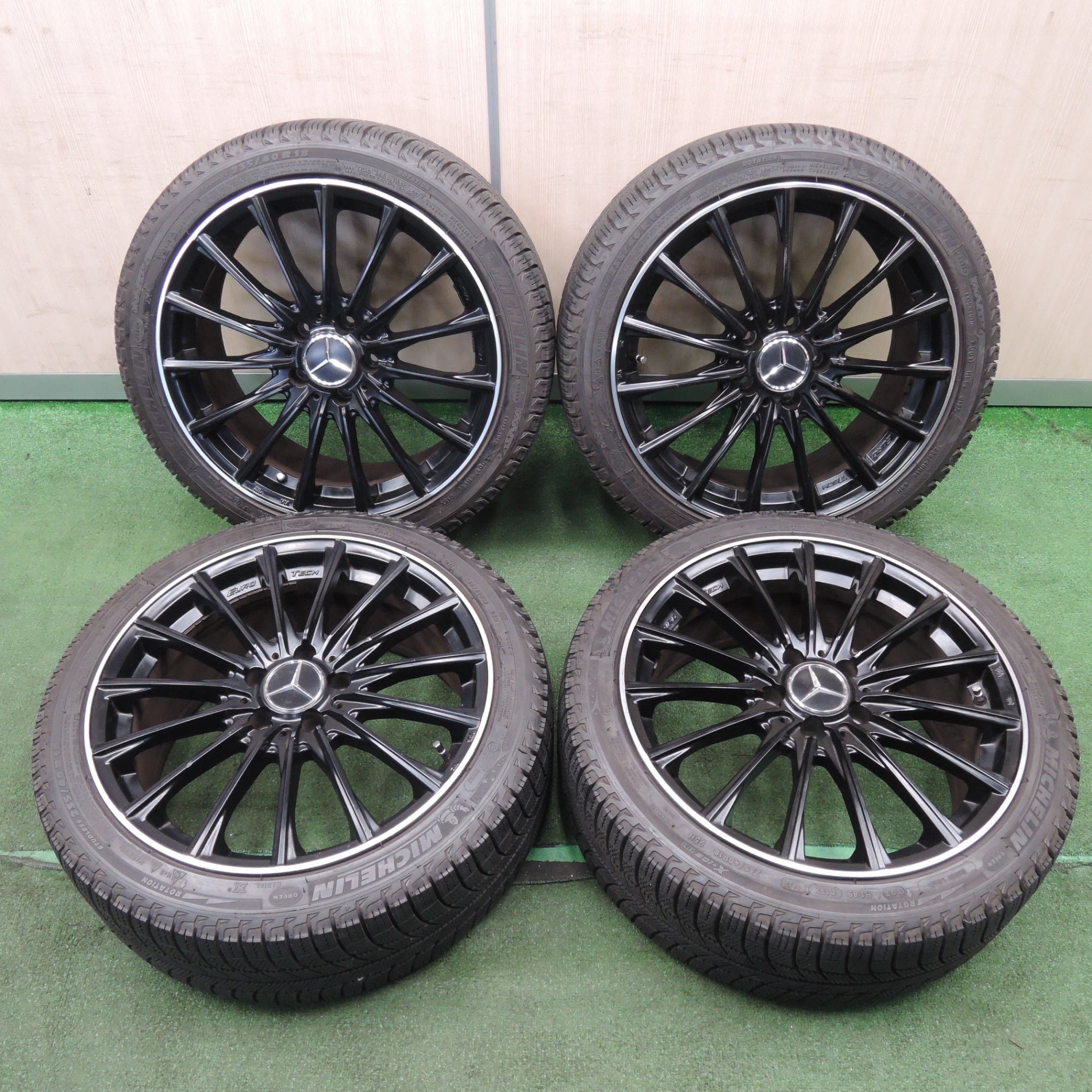 *送料無料* バリ溝！9分★ベンツ 等 235/40R18 EUROTECH スタッドレス ミシュラン X-ICE XI3 ユーロテック  PCD112/5H★4030410NJス