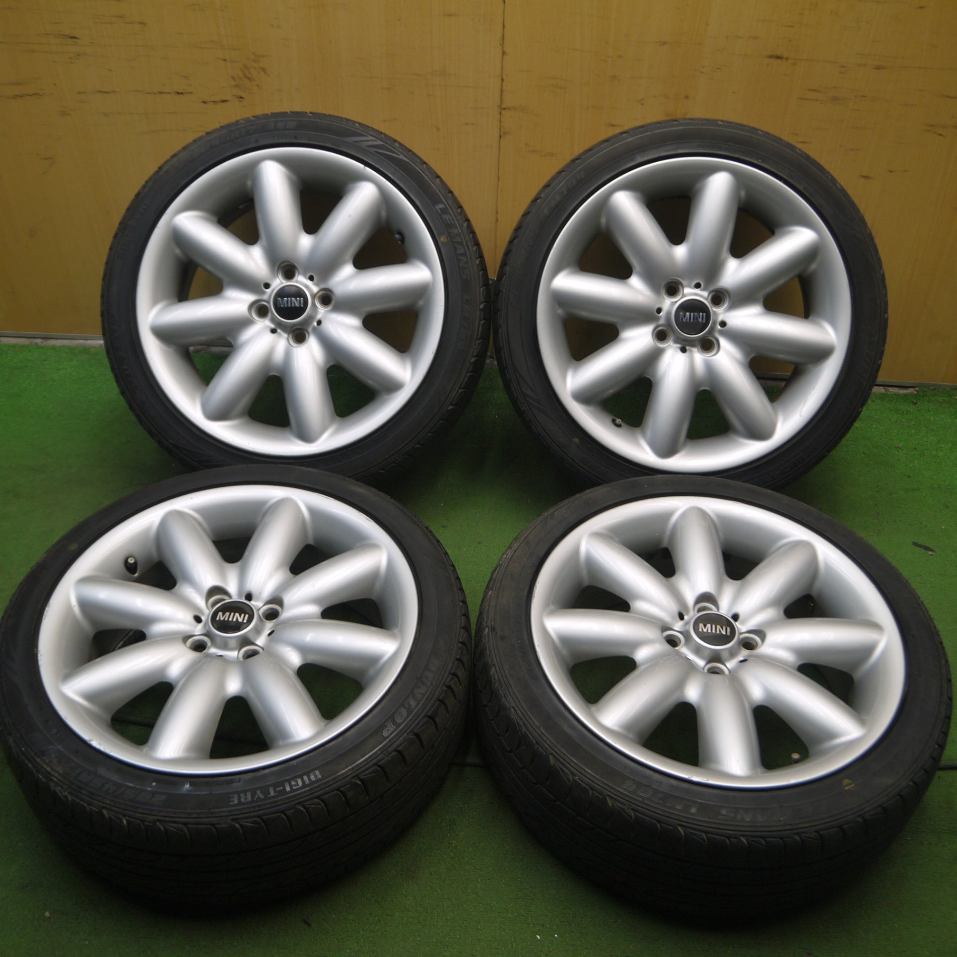 *送料無料* バリ溝！8.5分★MINI ミニ クーパーS 純正 205/45R17 ダンロップ LE MANS LM704 17インチ  PCD100/4H★4053104Hノ