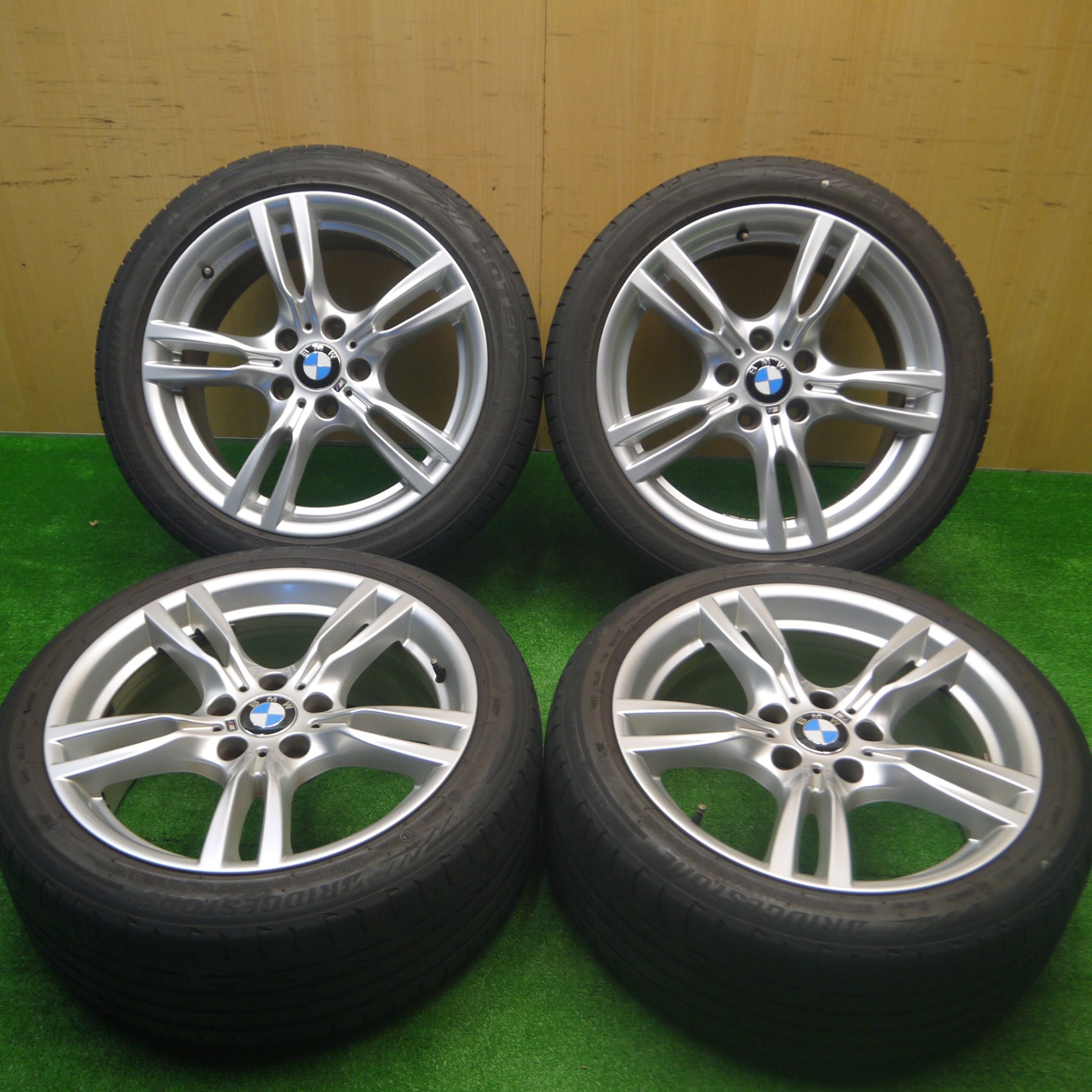 *送料無料* キレイ★BMW 3シリーズ Mスポーツ 純正 225/45R18 255/40R18 ブリヂストン ポテンザ S001 RFT  PCD120/5H★4082304Hノ