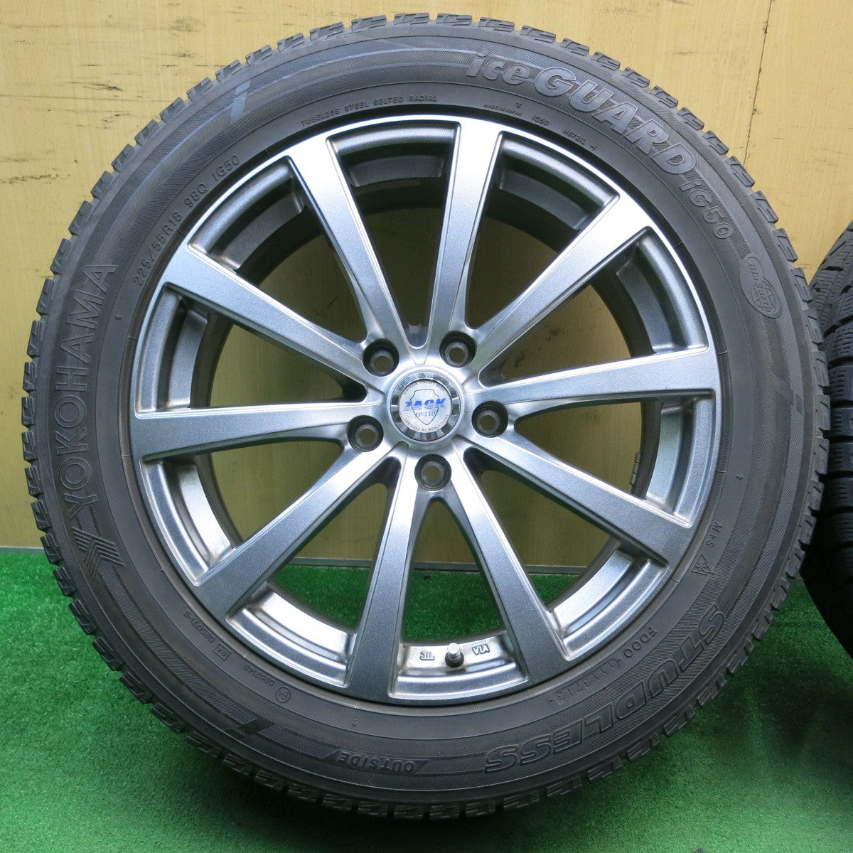 バリ溝!キレイ!8.5分★スタッドレス 225/55R18 ヨコハマ アイスガード iG50 ZACK JP-110 MONZA ザック 18インチ PCD114.3/5H★5051202NJス