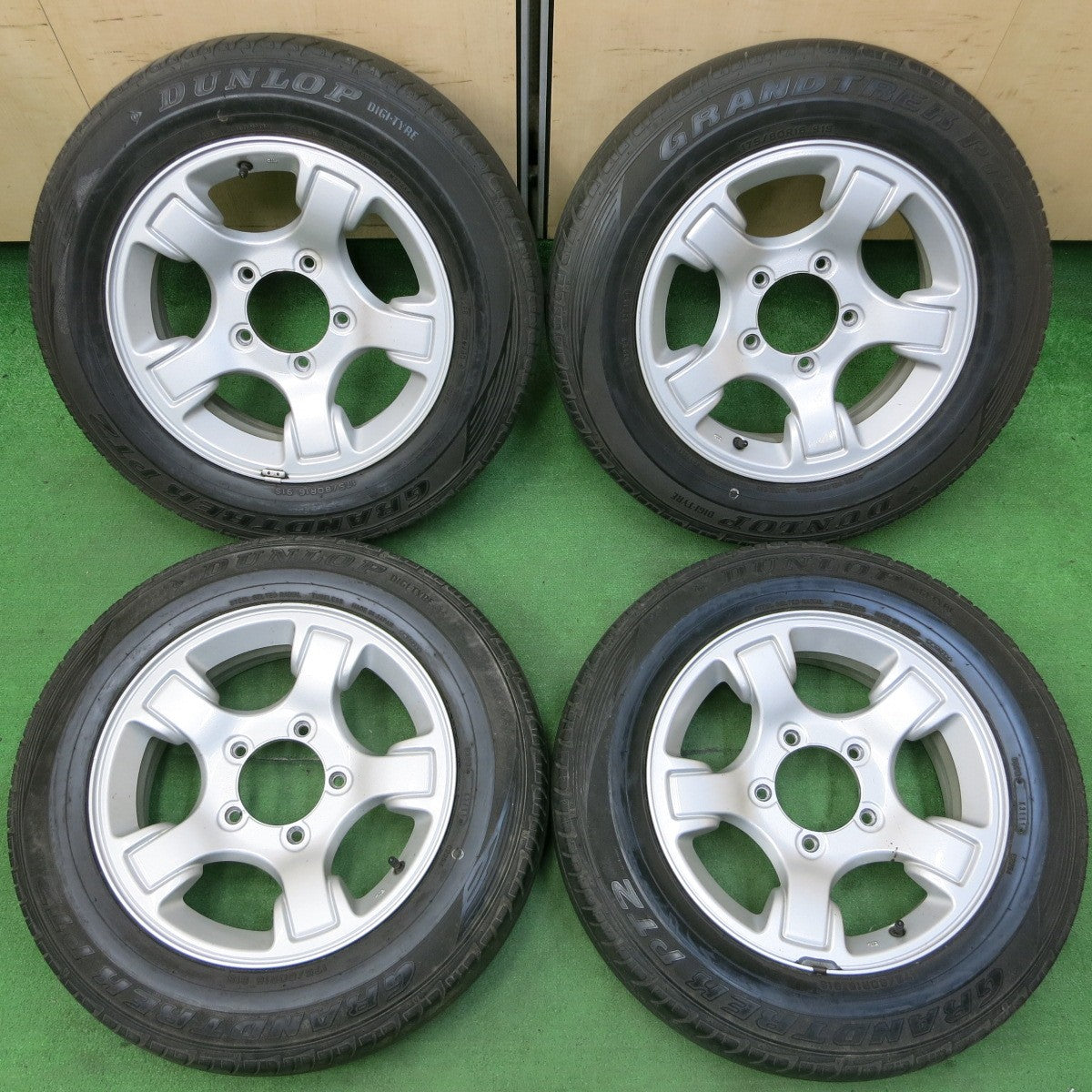 *送料無料* 4本価格★スズキ JB23 ジムニー 純正 175/80R16 ダンロップ グラントレック PT2 16インチ  PCD139.7/5H★4052202イノ