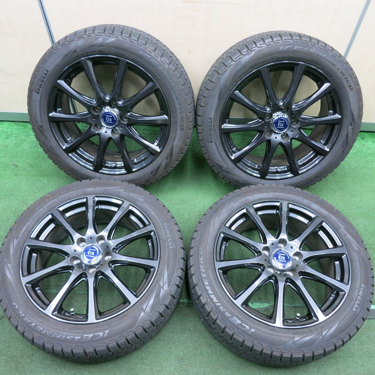 *送料無料* バリ溝！20年！キレイ！9分★スタッドレス 215/50R17 ピレリ アイスアシンメトリコ TIRADO Eta LA STRADA  PCD114.3/5H★4050506HAス 22836円