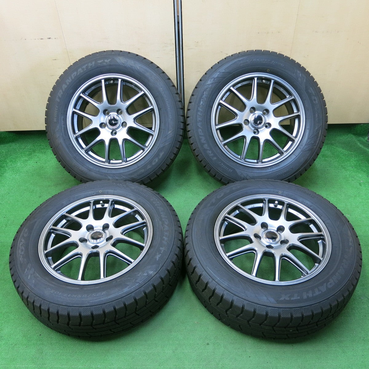 タイヤ・ホイールセット *送料無料* バリ溝！21年！キレイ！ほぼ10分★スタッドレス 225/65R17 トーヨー ウインター トランパス TX ZACK JP-205  MONZA ザック PCD114.3/5H★4061003ナス