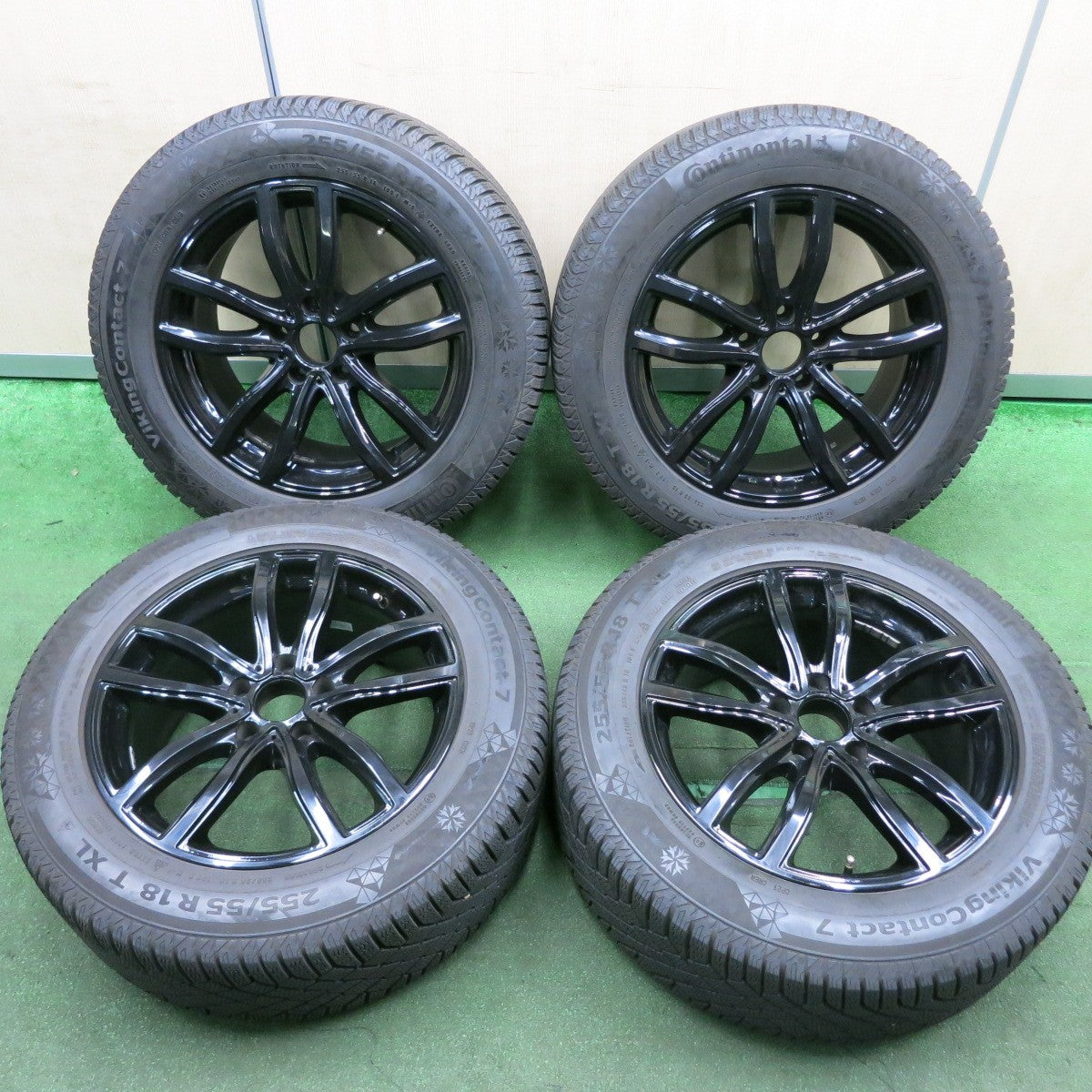 *送料無料* バリ溝！9分★BMW 等 MAK 255/55R18 スタッドレス コンチネンタル バイキング コンタクト7 18インチ  PCD120/5H★4053106HAス