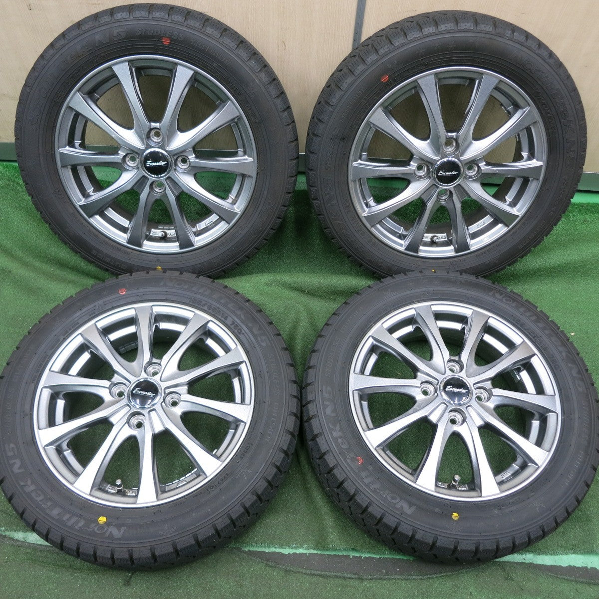 *送料無料* 超バリ溝！23年！ほぼ10分★スタッドレス 155/65R14 オートバックス ノーストレック N5 Exceeder エクシーダー  14インチ PCD100/4H★4061902NJス