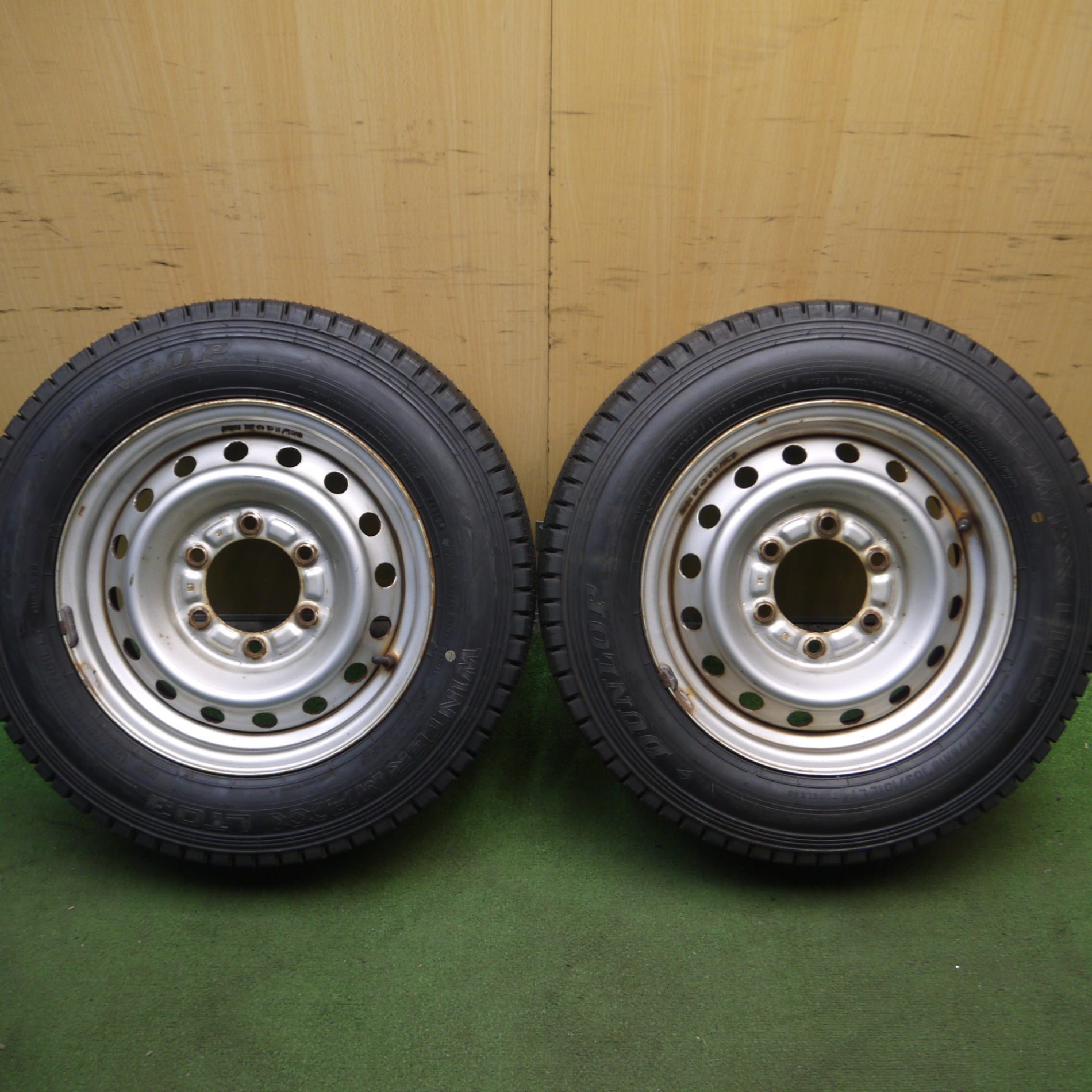 *送料無料*タイヤほぼ未使用★スタッドレス 175/75R15 ダンロップ ウインターマックス LT03 スチール ホイール 15インチ  PCD139.7/6H★4012911Hス