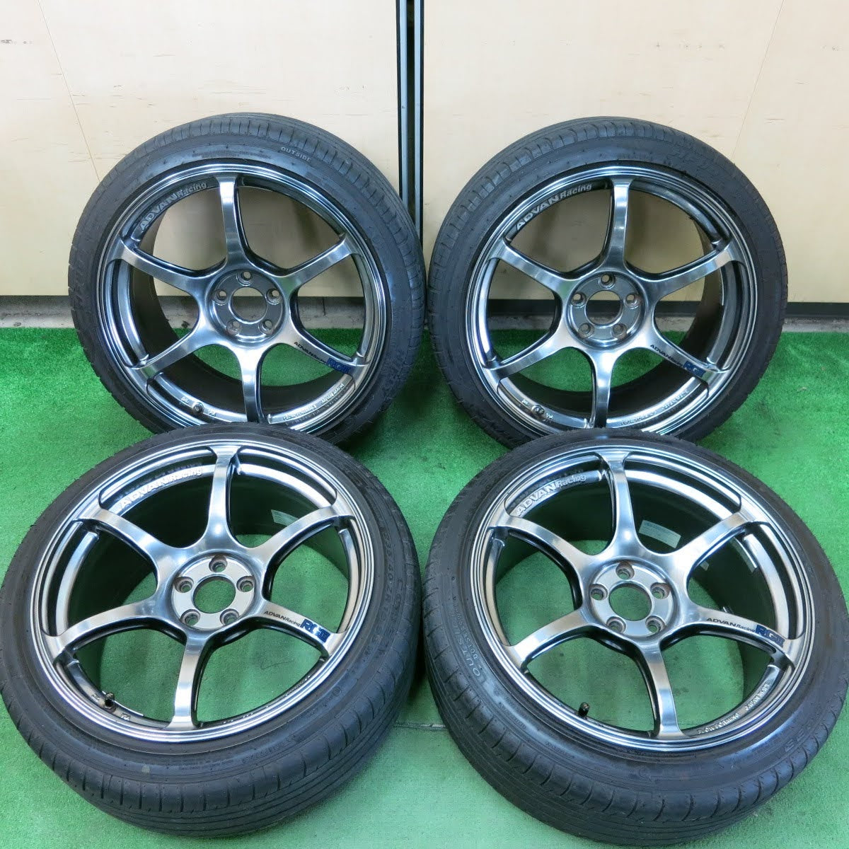 [送料無料]キレイ！20年★ADVAN Racing RGⅢ RG3 225/40R18 235/40R18 ハイフライ HF805 コルサ 2233  アドバンレーシング 18インチ PCD100/5H★3083003ヒノ