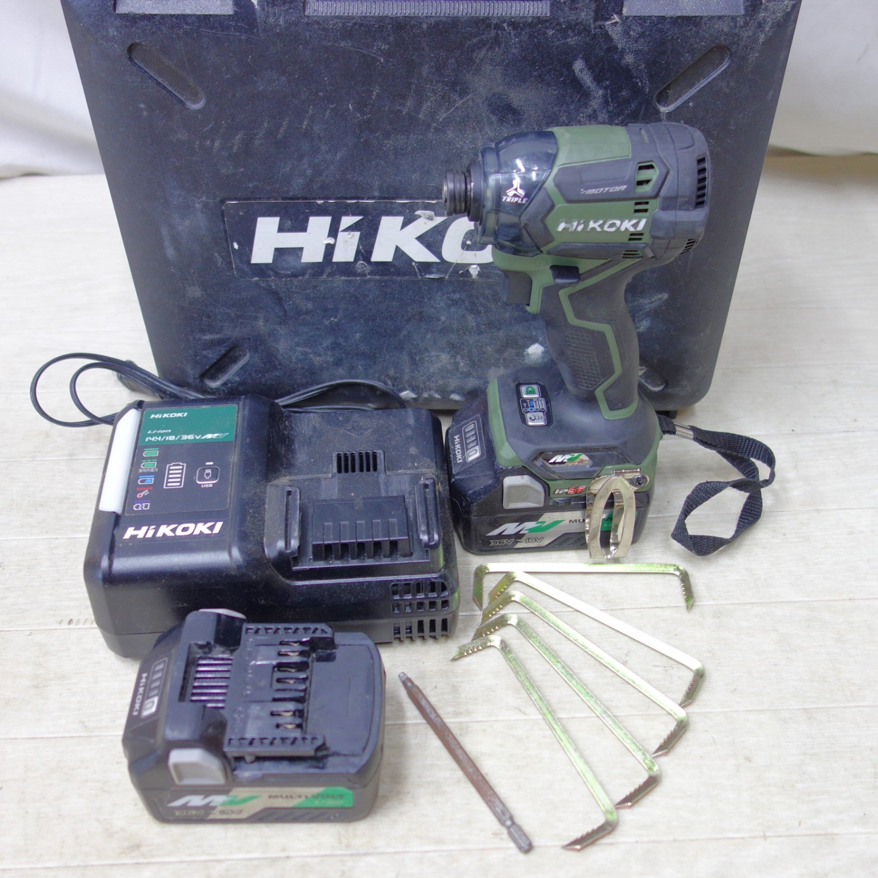 送料無料] ◇HiKOKI ハイコーキ コードレスインパクトドライバ WH36DC DC18Vバッテリー2個 充電器付き 電動工具◇  名古屋/岐阜の中古カー用品・工具の買取/販売ならガレージゲット