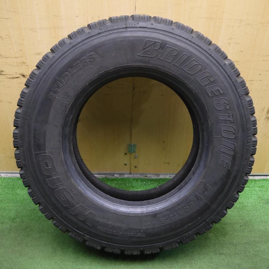 [送料無料]1本価格★トラック 再生 タイヤ 225/80R17.5 123/122L スタッドレス ブリヂストン W910 ベース  17.5インチ★3040505クスタ