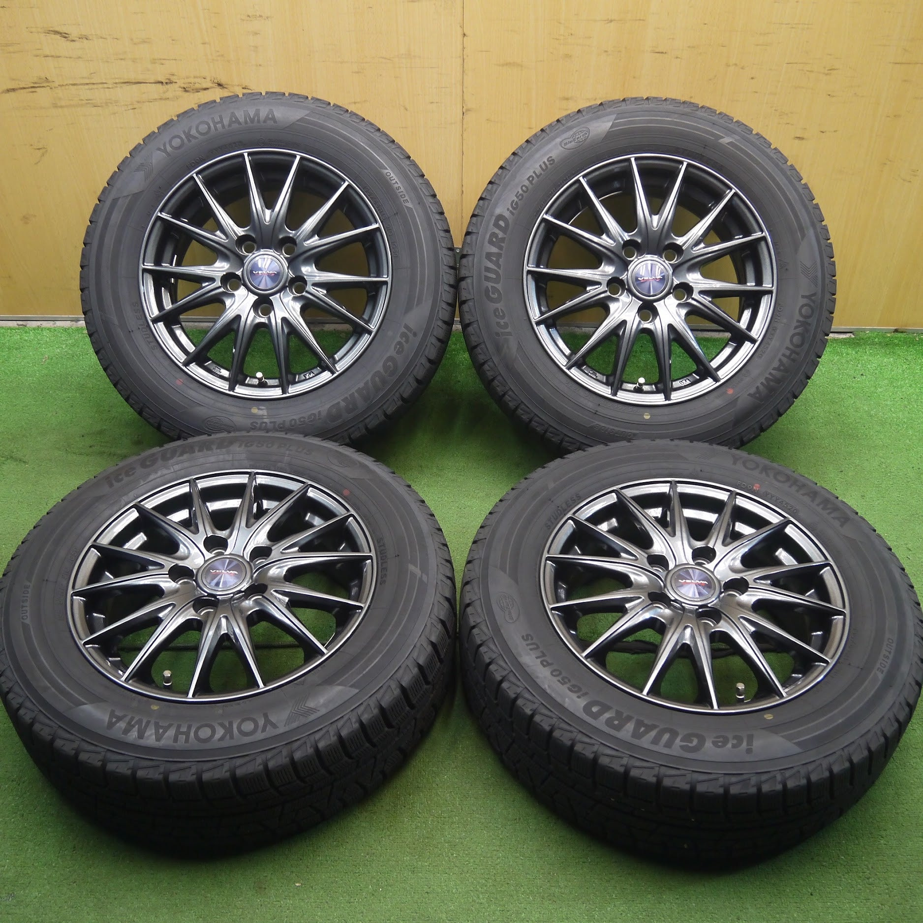 [送料無料]バリ溝！20年！綺麗！9.5分★スタッドレス 195/65R15 ヨコハマ アイスガード iG50 プラス VELVA SPORTZ  ヴェルヴァ 15インチ PCD114.3/5H★3071002Hス