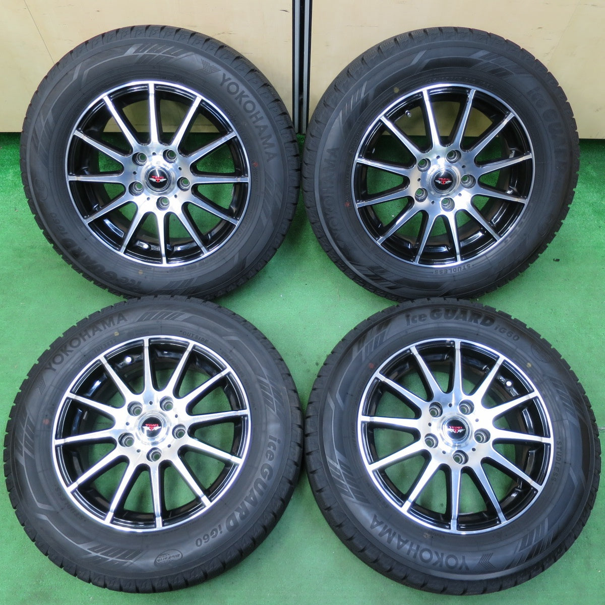 *送料無料* バリ溝！22年！キレイ！9分★スタッドレス 195/65R15 ヨコハマ アイスガード iG60 TEAD テッド 15インチ PCD114.3/5H★4082902イス