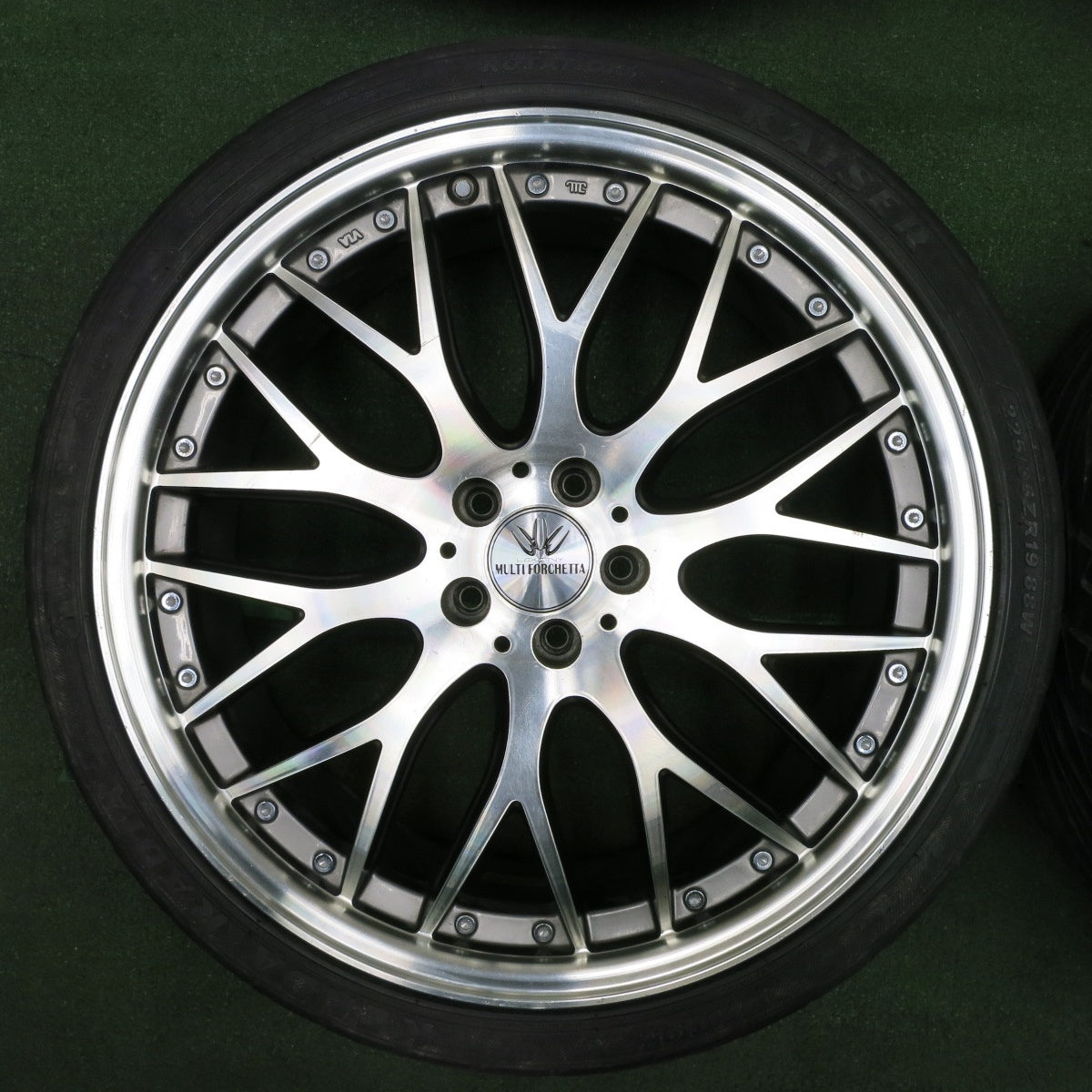 *送料無料* バリ溝！9.5分★LOXARNY MULTI FORCHETTA 225/35R19 ケンダ ラジアル カイザー ロクサーニ 19インチ PCD114.3/5H★4032505TNノ