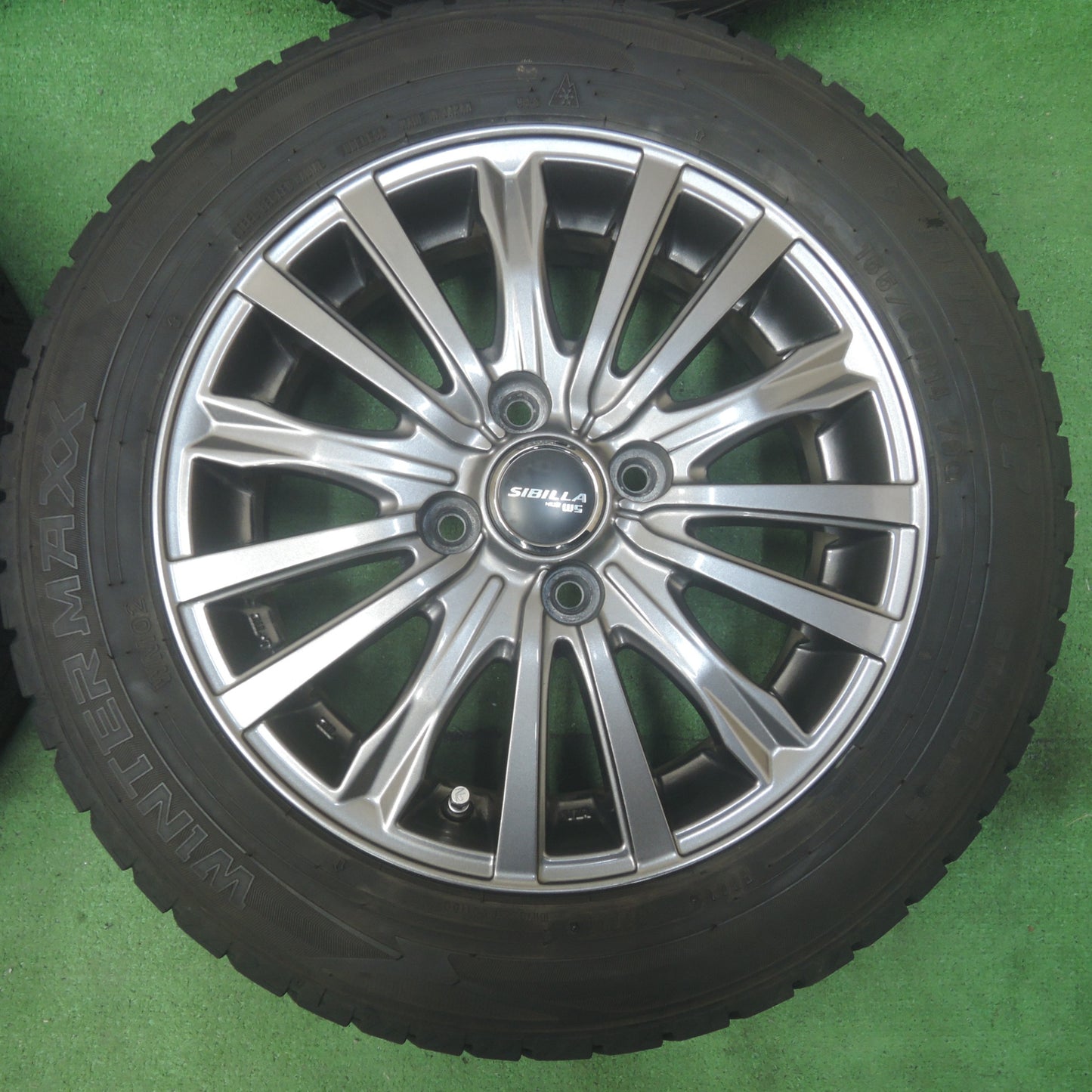 *送料無料* バリ溝！21年！キレイ！9分★スタッドレス 165/65R14 ダンロップ ウインターマックス WM02 SIBILLA NEXT W5 シビラ PCD100/4H★4071001SYス