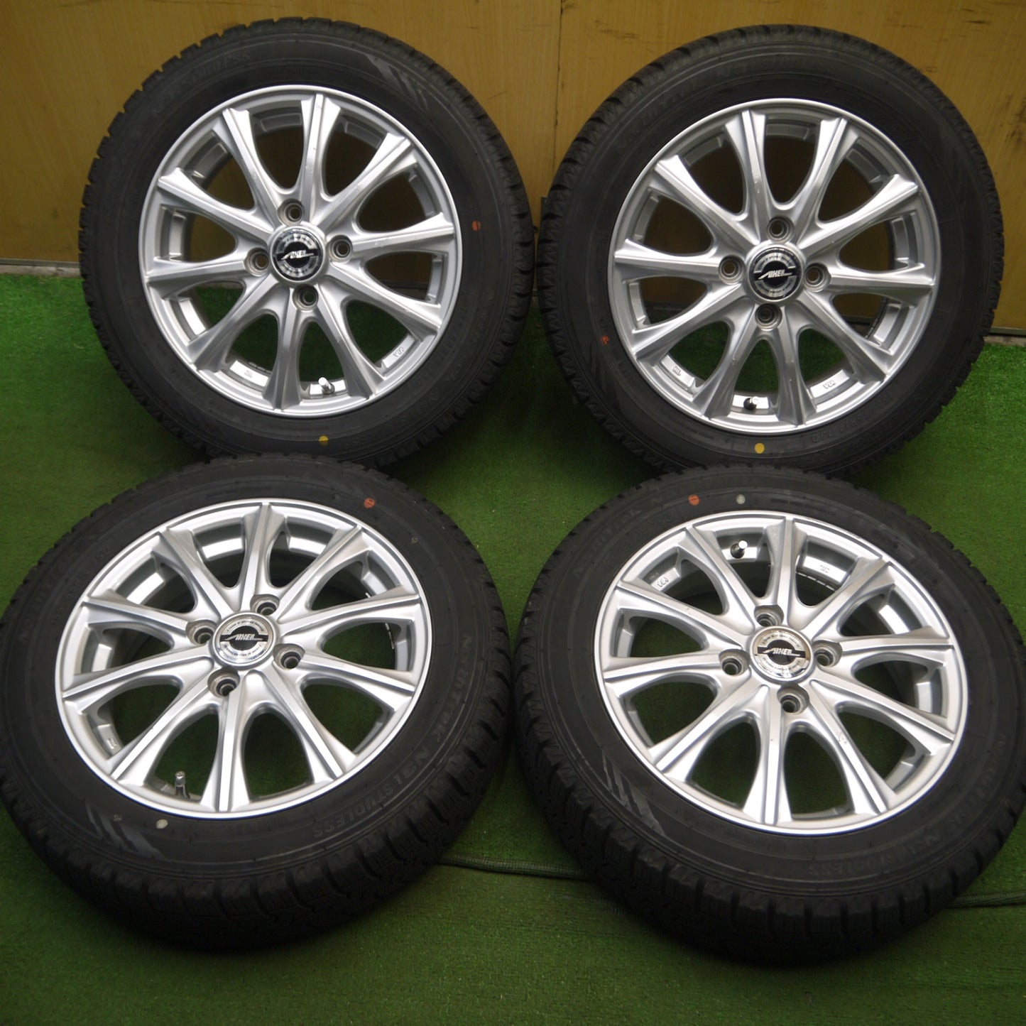 *送料無料* 超バリ溝！20年！9.5分以上★スタッドレス 155/65R14 オートバックス ノーストレック N3i AXEL アクセル 14インチ PCD100/4H★4032611Hス