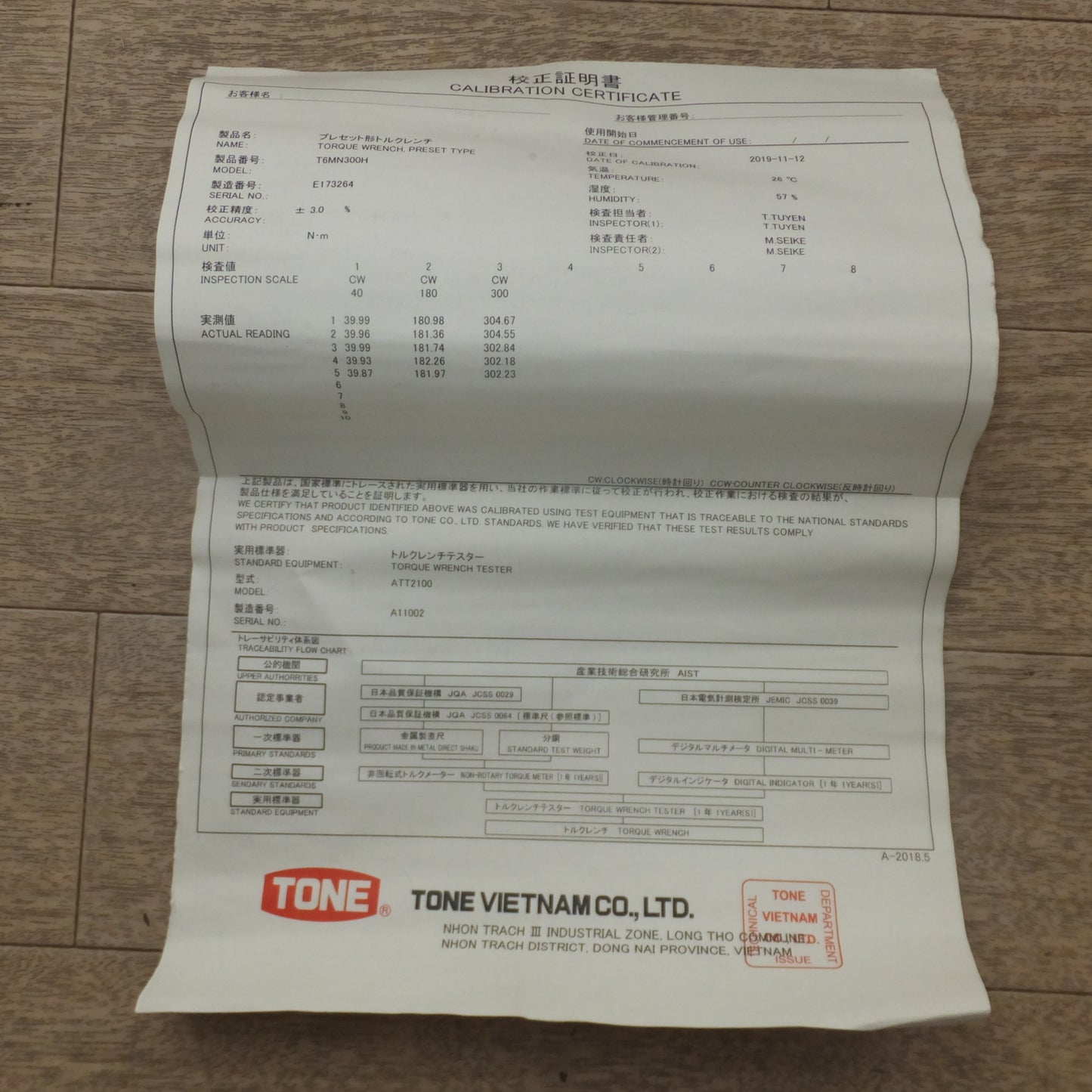 [送料無料] 現状品★トネ TONE プレセット形トルクレンチ ダイレクトセット ホールドタイプ T6MN300H 校正状態不明★