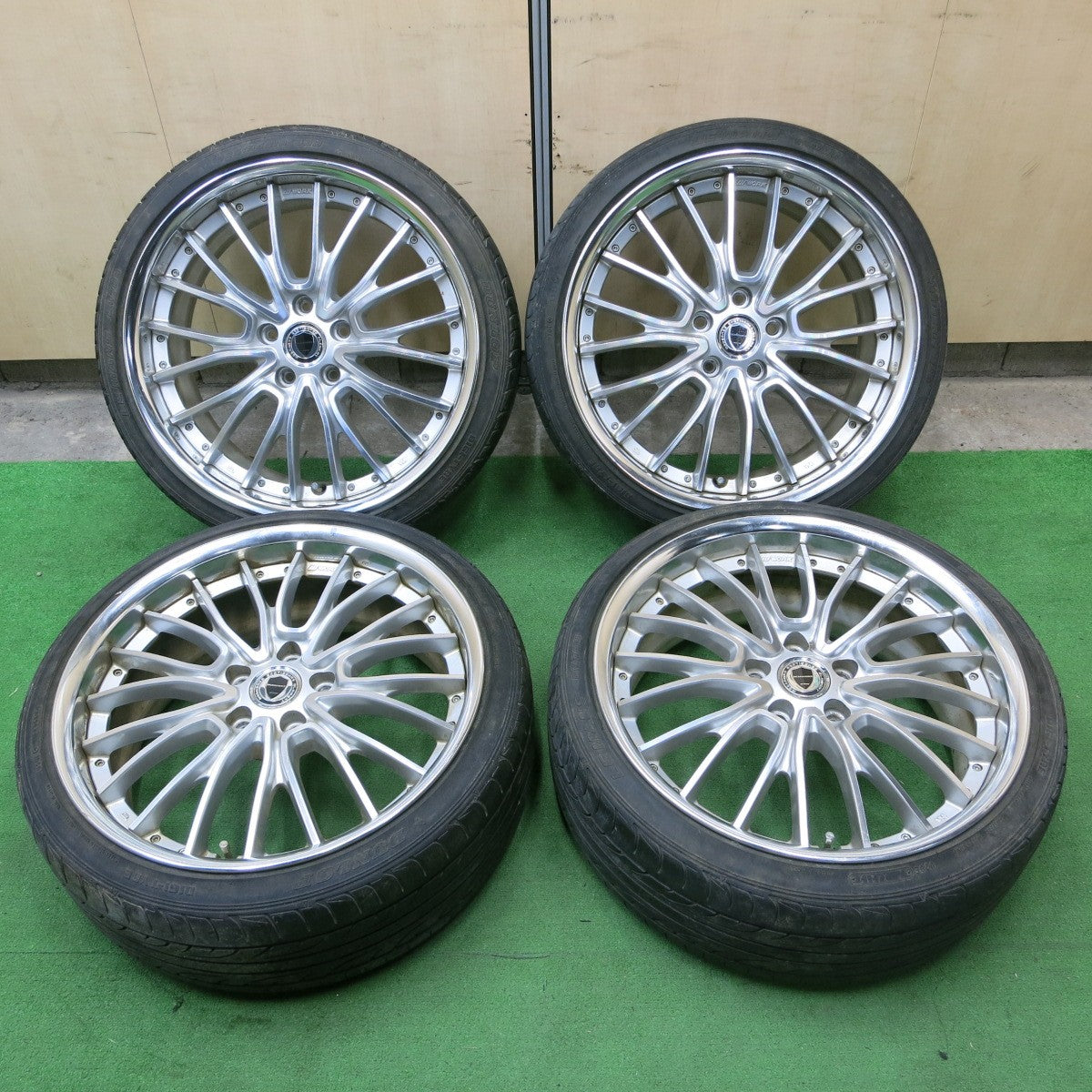 *送料無料* バリ溝！9.5分★WORK SCHWERT SW5 225/35R19 ダンロップ LE MANS LM704 ワーク シュバート PCD114.3/5H★4070203ナノ