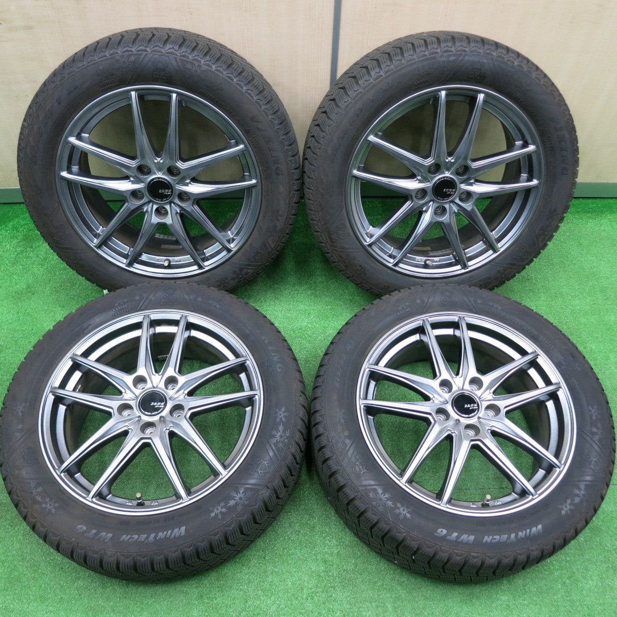 [送料無料] バリ溝！21年！キレイ！8.5分★スタッドレス 215/55R17 バイキング WINTECH WT6 ZACK JP-550 MONZA ザック PCD114.3/5H★4100107NJス