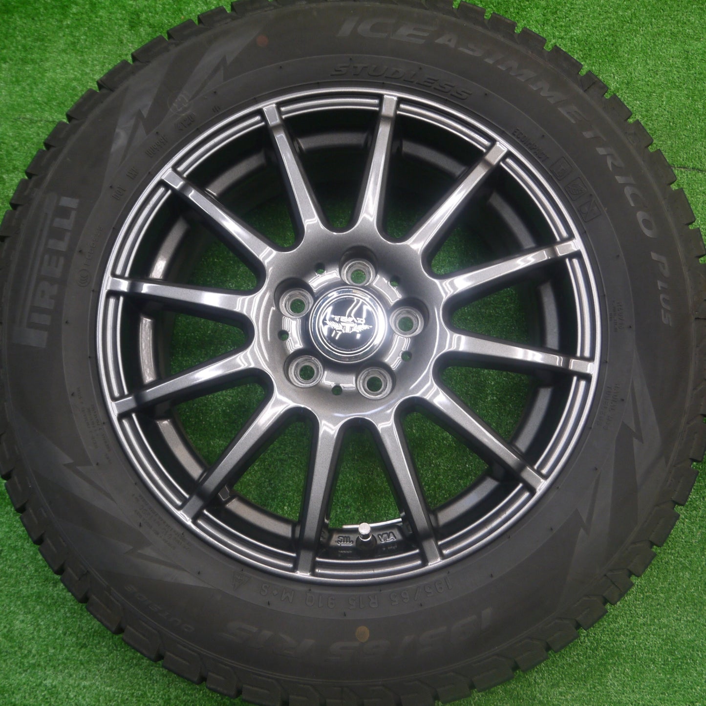 *送料無料* キレイ！20年★プリウス等 195/65R15 スタッドレス ピレリ アイスアシンメトリコ プラス TEAD テッド 15インチ PCD100/5H★4082001Hス