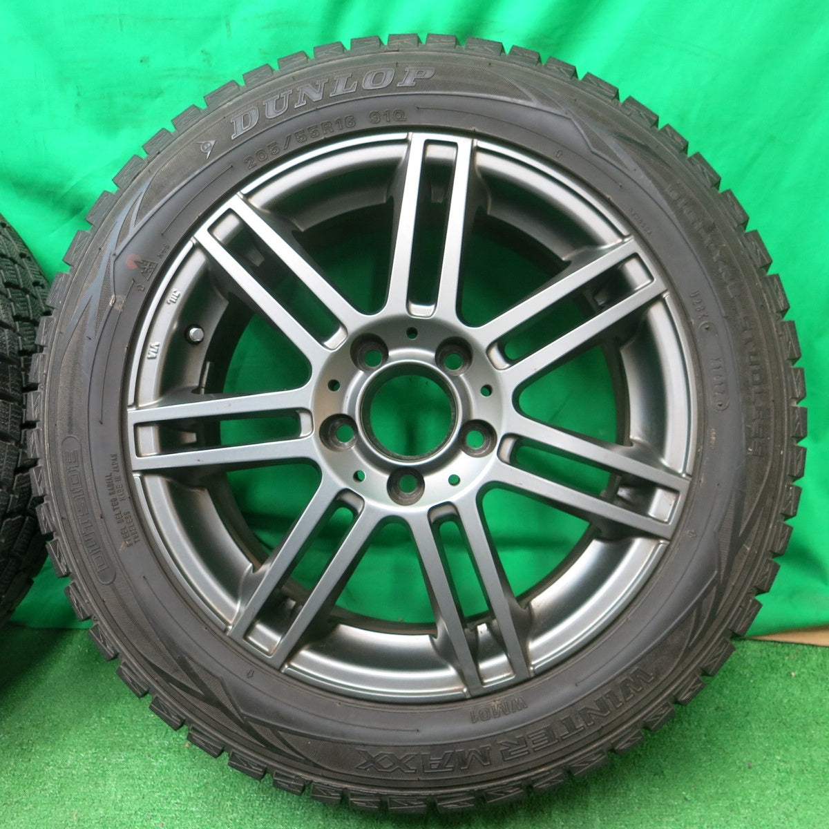 *送料無料* バリ溝！キレイ！9.5分★ベンツ 等 EUROTECH 205/55R16 スタッドレス ダンロップ ウインターマックス WM01 ユーロテック PCD112/5H★4043003ナス