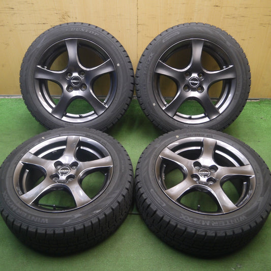 *送料無料* バリ溝！22年！キレイ！9.5分★ミニクーパー 等 BORBET 195/55R16 スタッドレス ダンロップ ウインターマックス WM02 ボルベット PCD100/4H★4052003Hス