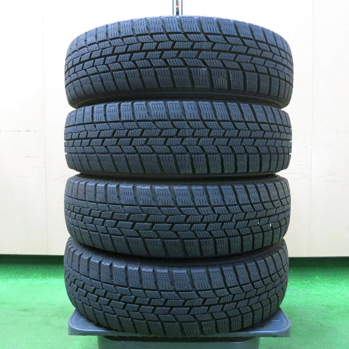 *送料無料* バリ溝！綺麗！9分★LOXARNY SPORT BADX 155/65R14 スタッドレス グッドイヤー アイスナビ6 ロクサーニ 14インチ PCD100/4H★4042503イス