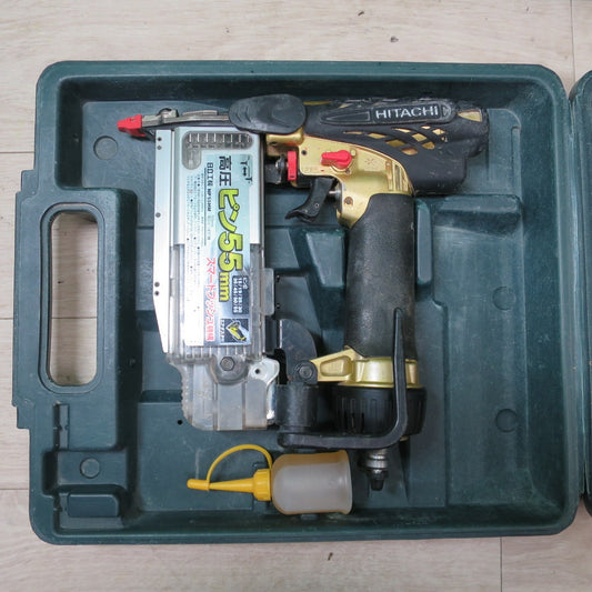 [送料無料] ☆日立工機 55mm 高圧 ピン 釘打機 ピンタッカー NP55HM 釘打ち機 ケース付き HITACHI エア 工具☆