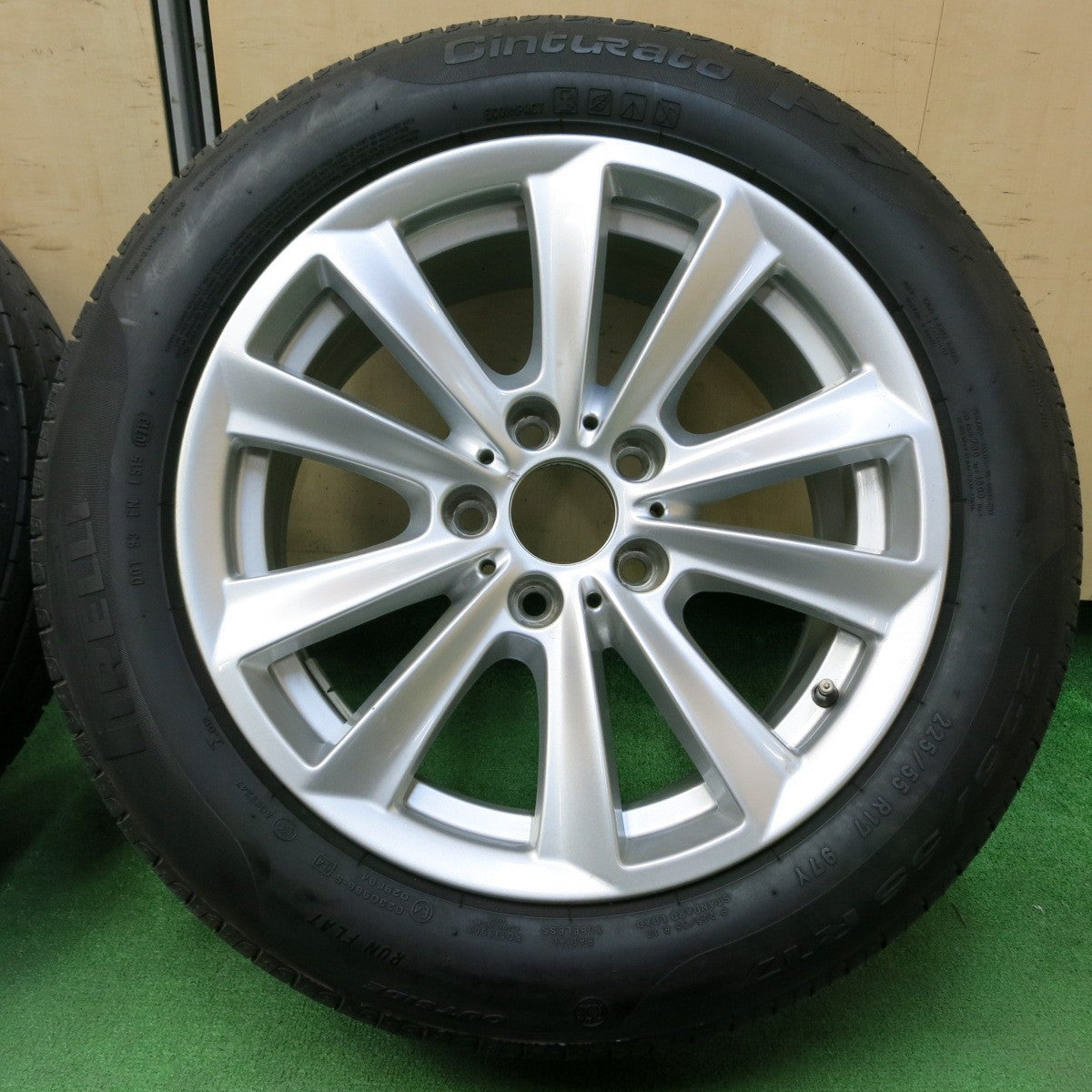 *送料無料* キレイ★BMW F10 5シリーズ 純正 225/55R17 ピレリ Cinturato P7 17インチ PCD120/5H★4050209イノ