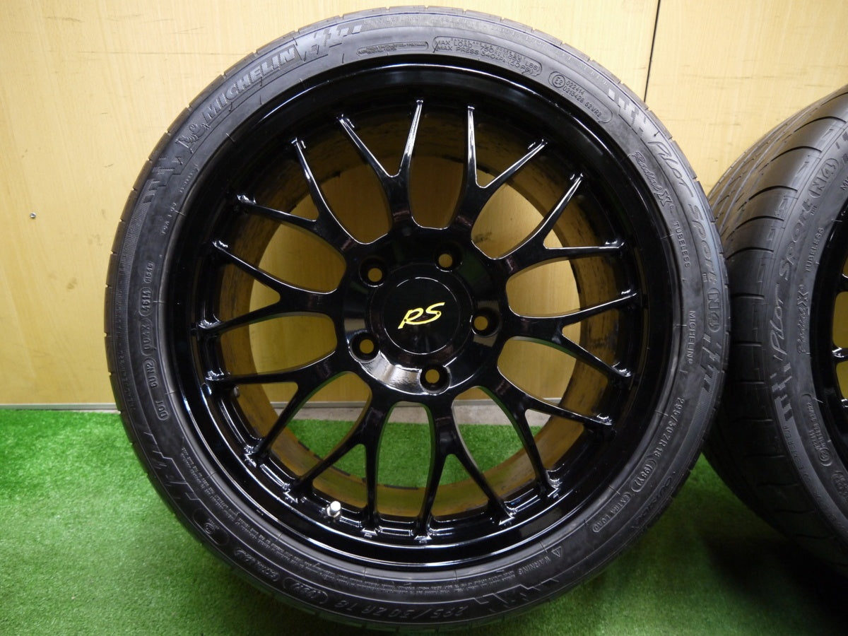 *送料無料* ４本価格 キレイ★ポルシェ 等 BBS タイプ 235/40R18 295/30R18 ミシュラン パイロット スポーツ N4 社外 アルミ★2030201クノ