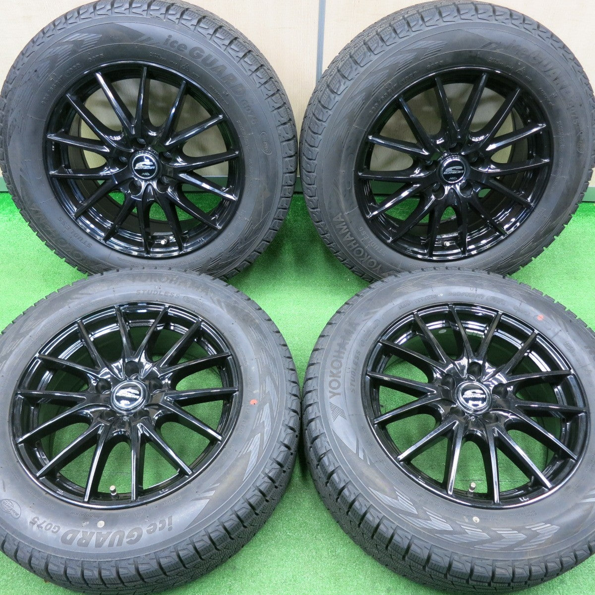 [送料無料] バリ溝！20年！キレイ！9.5分★スタッドレス 225/65R17 ヨコハマ アイスガード G075 SCHNEIDER MiD シュナイダー 17インチ PCD114.3/5H★4120707NJス