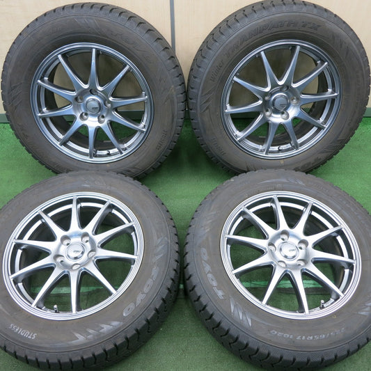 *送料無料* バリ溝！キレイ！9.5分★スタッドレス 225/65R17 トーヨー ウインター トランパス TX SPORT ABELIA 17インチ PCD114.3/5H★4051401NJス