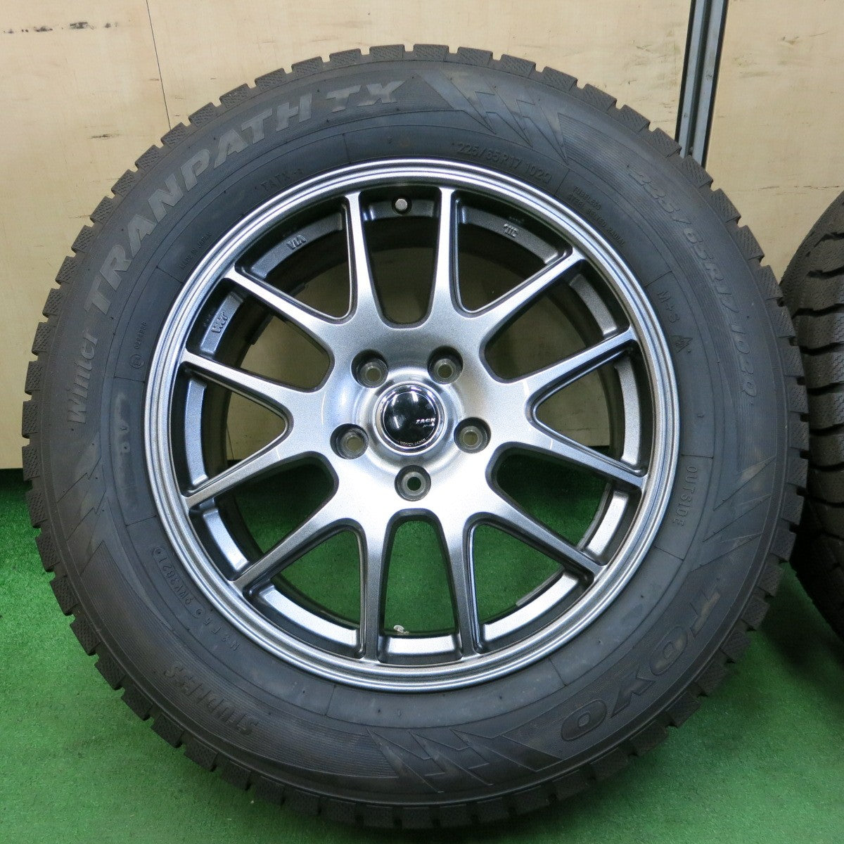 *送料無料* バリ溝！21年！キレイ！ほぼ10分★スタッドレス 225/65R17 トーヨー ウインター トランパス TX ZACK JP-205 MONZA ザック PCD114.3/5H★4061003ナス