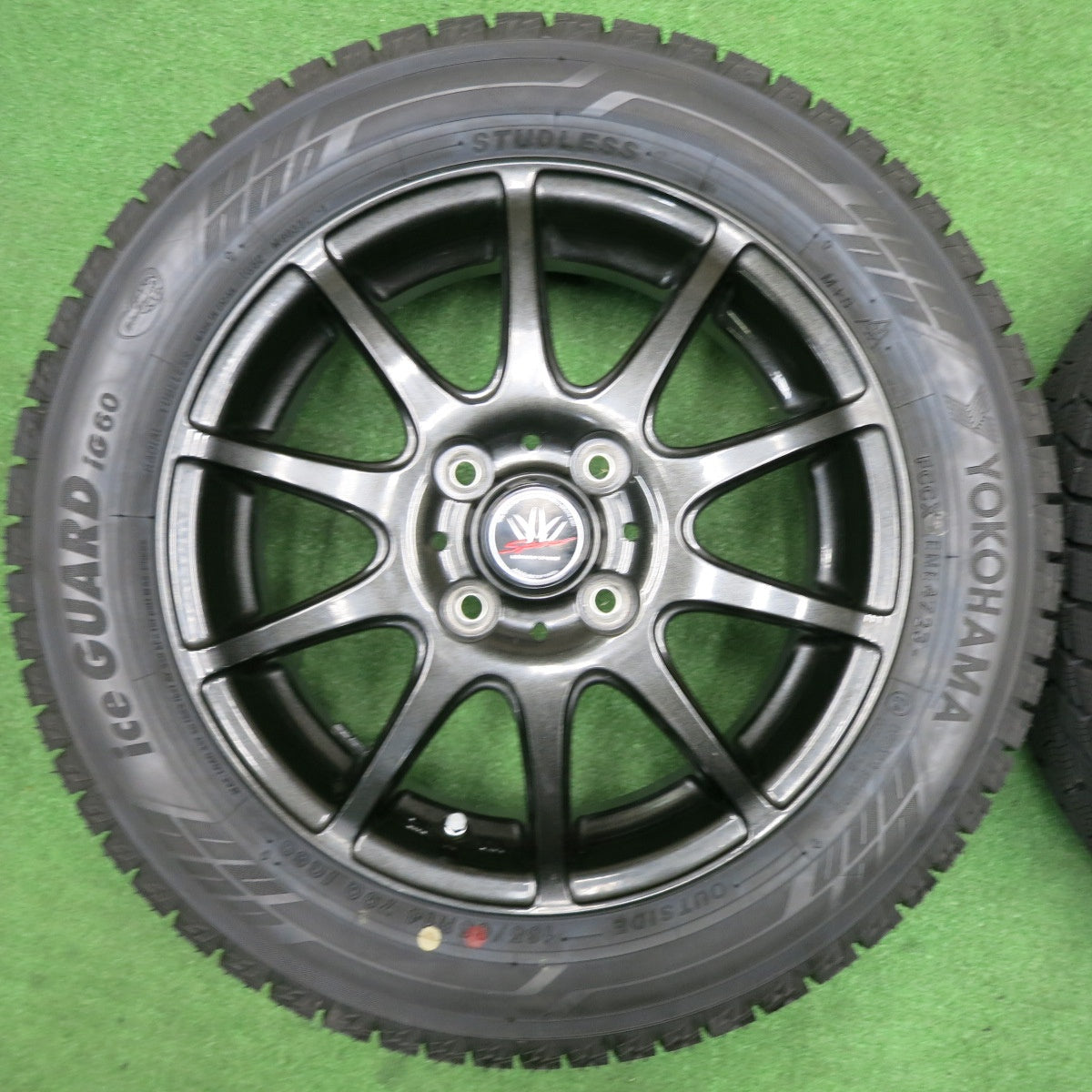 [送料無料] 超バリ溝！23年！キレイ！ほぼ10分★LOXARNY SPORT BADX 165/65R14 スタッドレス ヨコハマ アイスガード iG60 ロクサーニ 軽自動車 ハスラー 等 PCD100/4H★4121806NJス