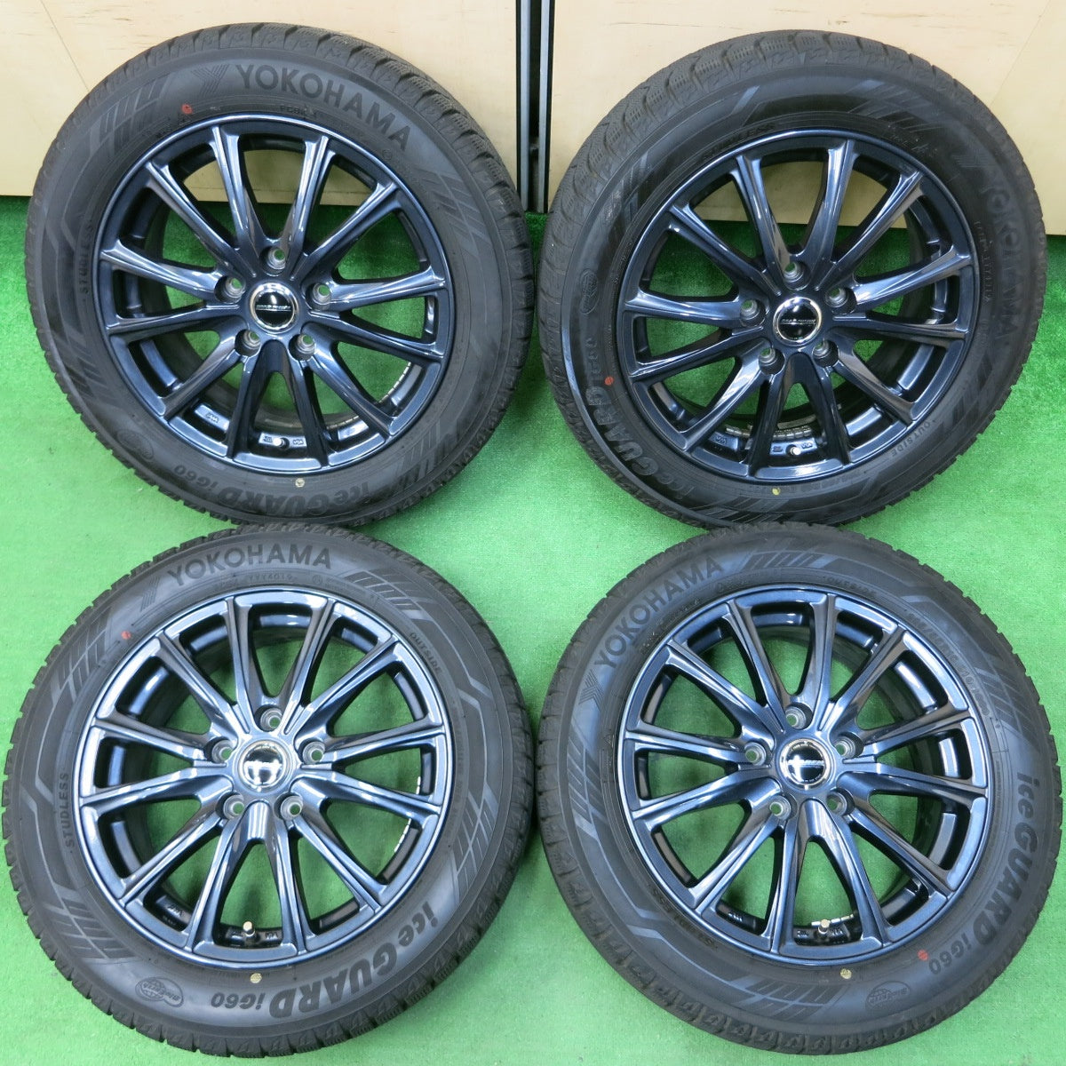 *送料無料* バリ溝！キレイ！8.5分★スタッドレス 205/55R16 ヨコハマ アイスガード iG60 WAREN ヴァーレン 16インチ PCD114.3/5H★4042403イス