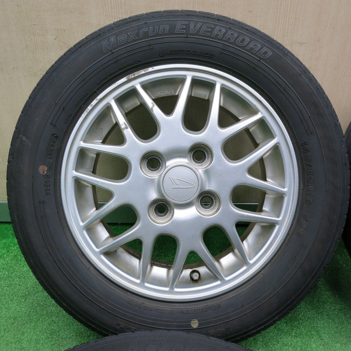 4本価格！20年★ダイハツ アトレー ワゴン 純正 145/80R13 オートバックス Maxrun EVERROAD 13インチ PCD100/4H★4111307TNノ