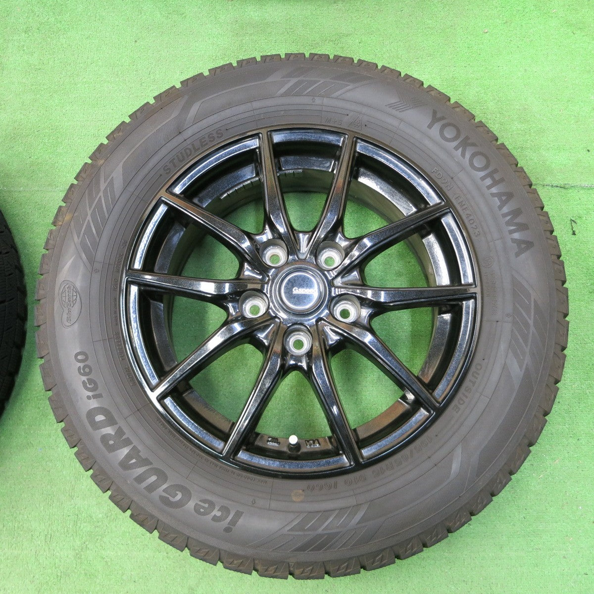 *送料無料* バリ溝！23年！ほぼ10分★スタッドレス G.speed 195/65R15 ヨコハマ アイスガード iG60 G.スピード 15インチ PCD114.3/5H★4061002ナス