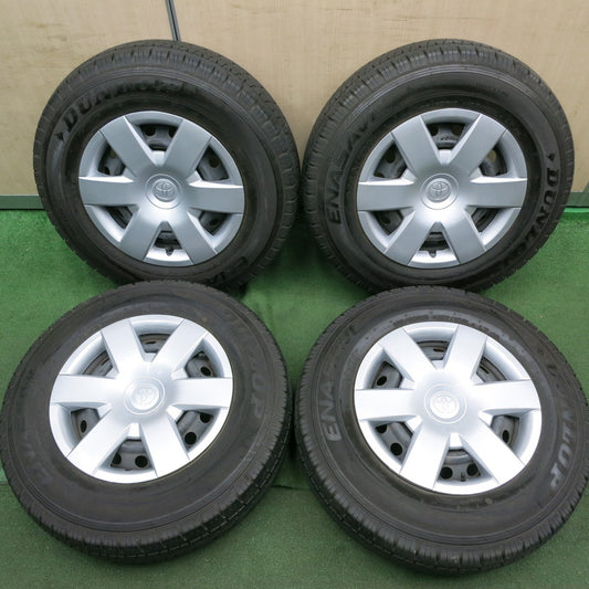 *送料無料* バリ溝！9.5分★トヨタ 200系 ハイエース 純正 スチール 195/80R15 107/105L ダンロップ エナセーブ VAN01 PCD139.7/6H★4062802HAノ