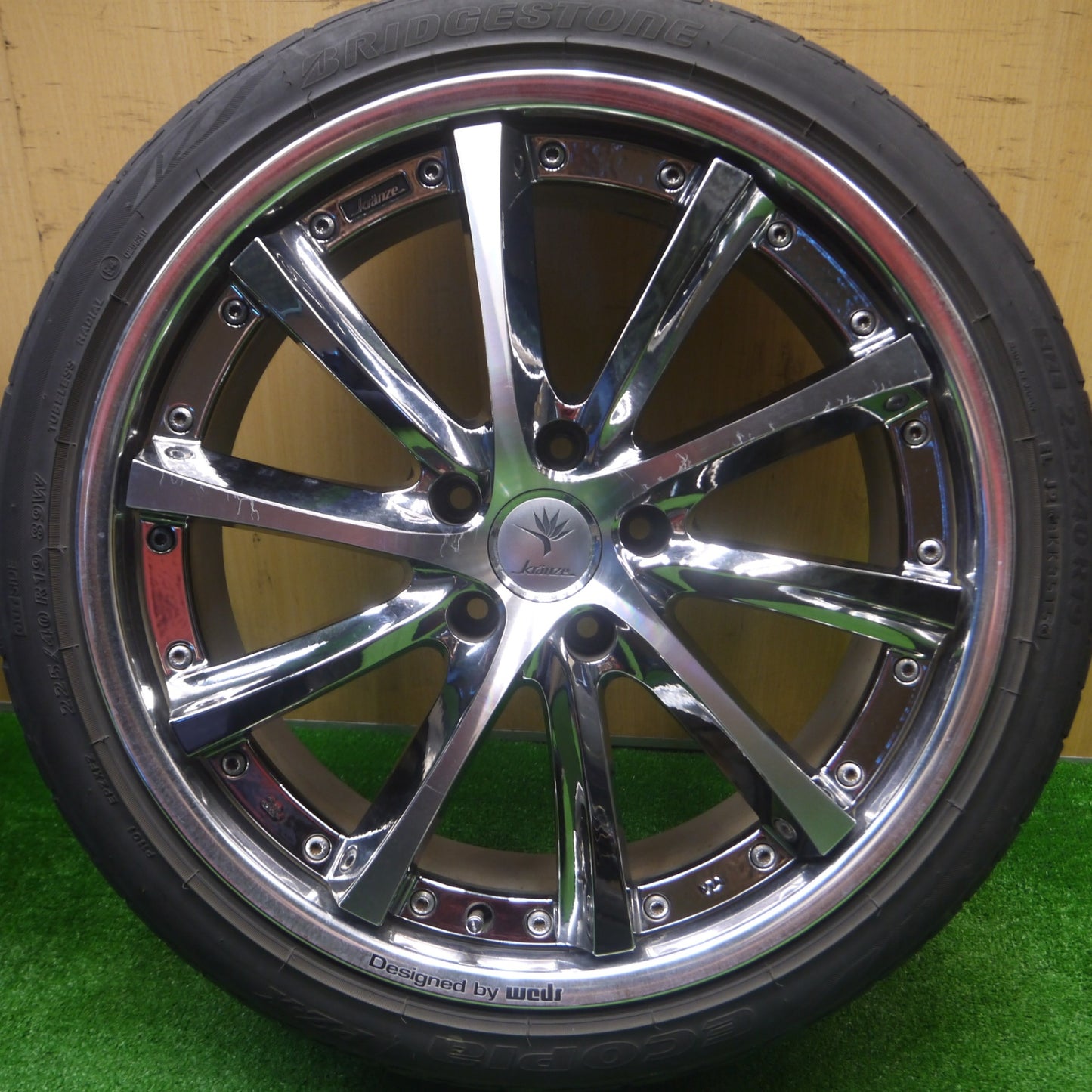 *送料無料* 4本価格★kranze ヴィシュヌ 225/40R19 ブリヂストン エコピア PZ-X 19インチ PCD114.3/5H★4090902Hノ