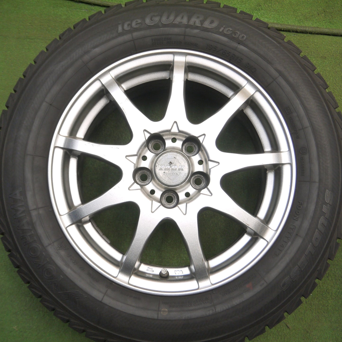 *送料無料* バリ溝！8.5分★プリウス等 195/65R15 スタッドレス ヨコハマ アイスガード iG30 ZACK Sport-9 MONZA ザック PCD100/5H★4040214Hス